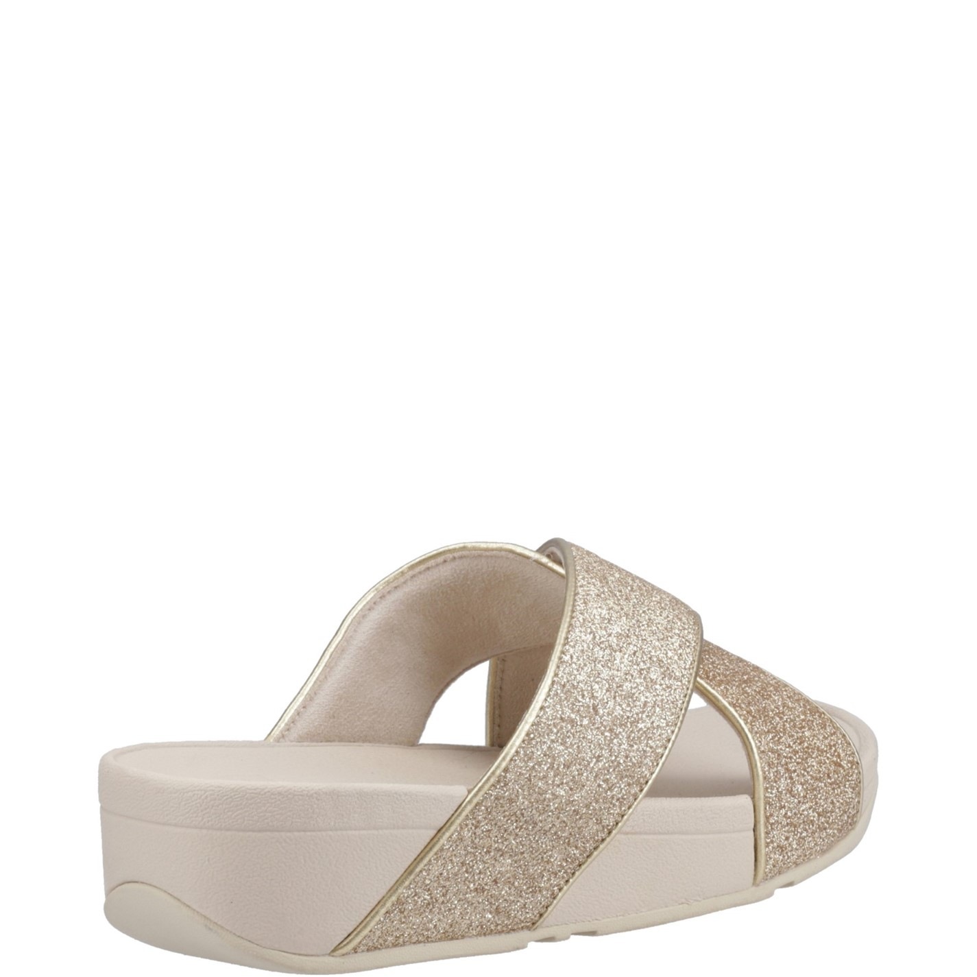 Fitflop | Lulu Glitterdust Cross Slides | Light Gold | FRASERS