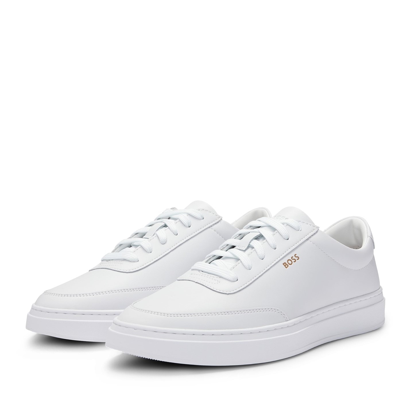 Tenis BOSS Kieran Para Hombre - Zapatos De Cuero Con Suela De Caucho, Diseño Clásico Y Cordones