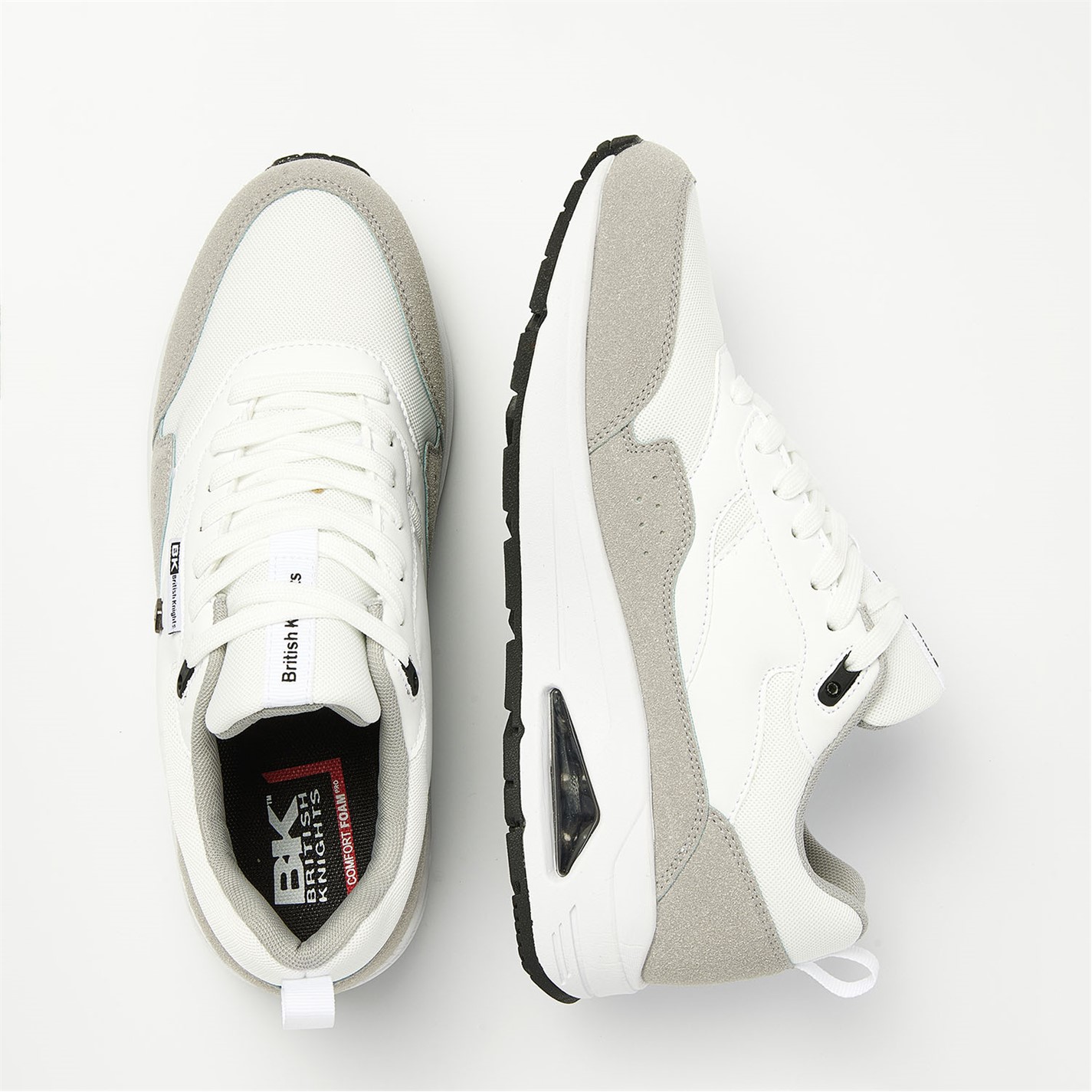 British Knights Lennox, Zapatillas Hombre, Gris Claro Blanco Rojo, 40 EU
