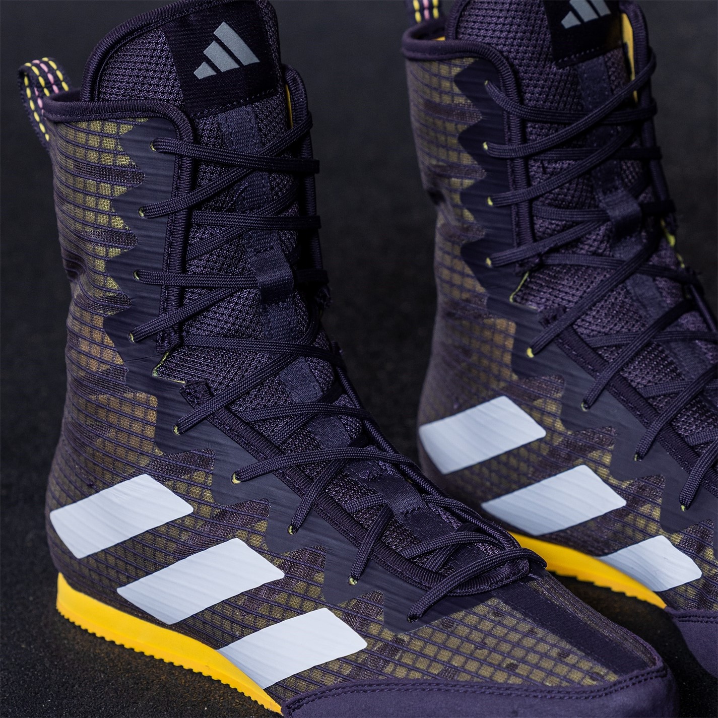 adidas gazelle silver green womens ADIDAS BOX HOG 4 BOXING BOOTS BLACK/WHITE/YELLOW – Boxfituk main image 1