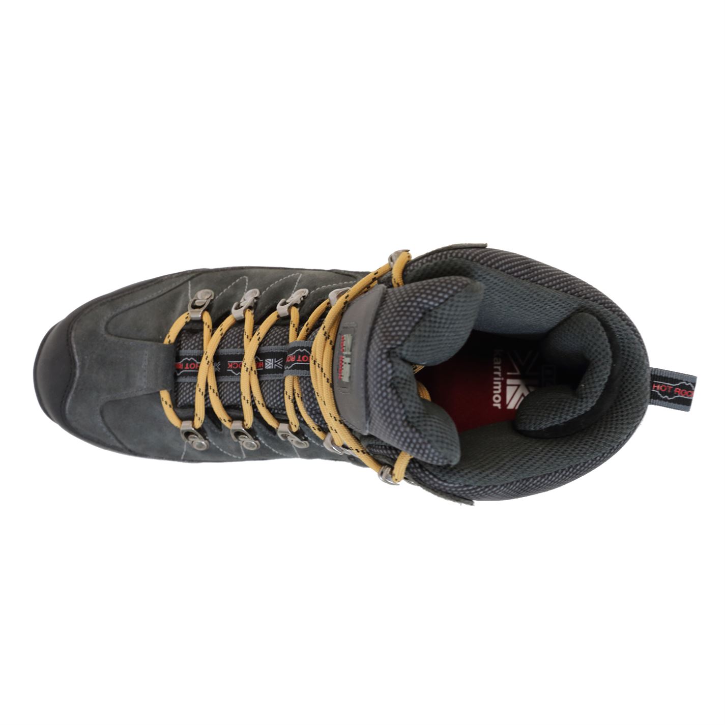 Karrimor Hot Rock Mens Walking Boots Charcoal/Yellow House of Fraser