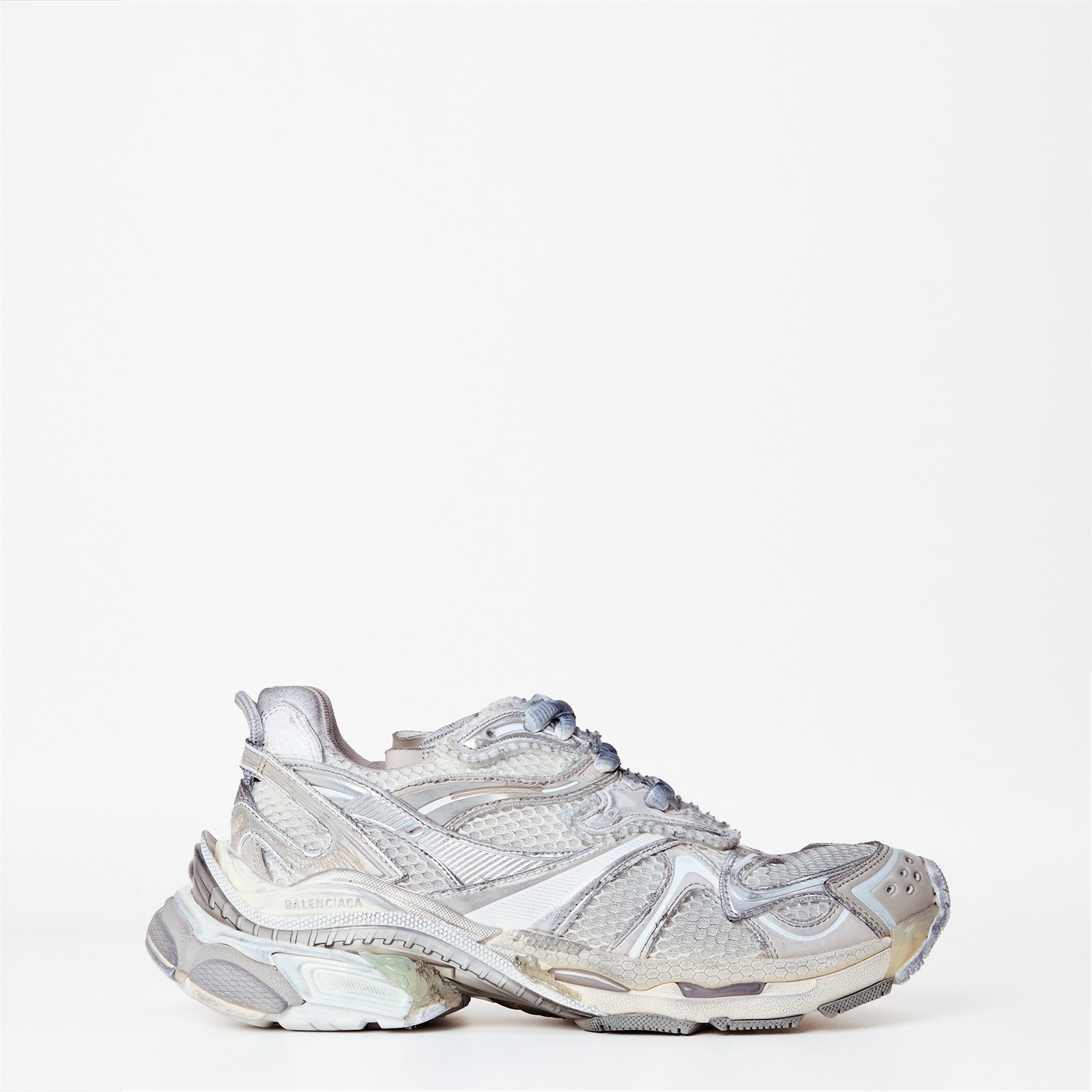 BALENCIAGA Women's Leather Runners Wht/Slvr/Gry FRASERS Ireland