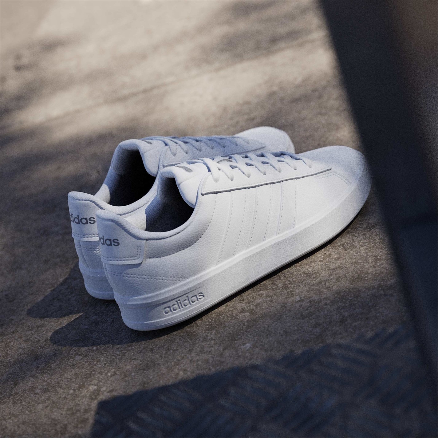 adidas gazelle silver green womens adidas Women's Grand Court 2.0 Sneakers | White/Black main image 0