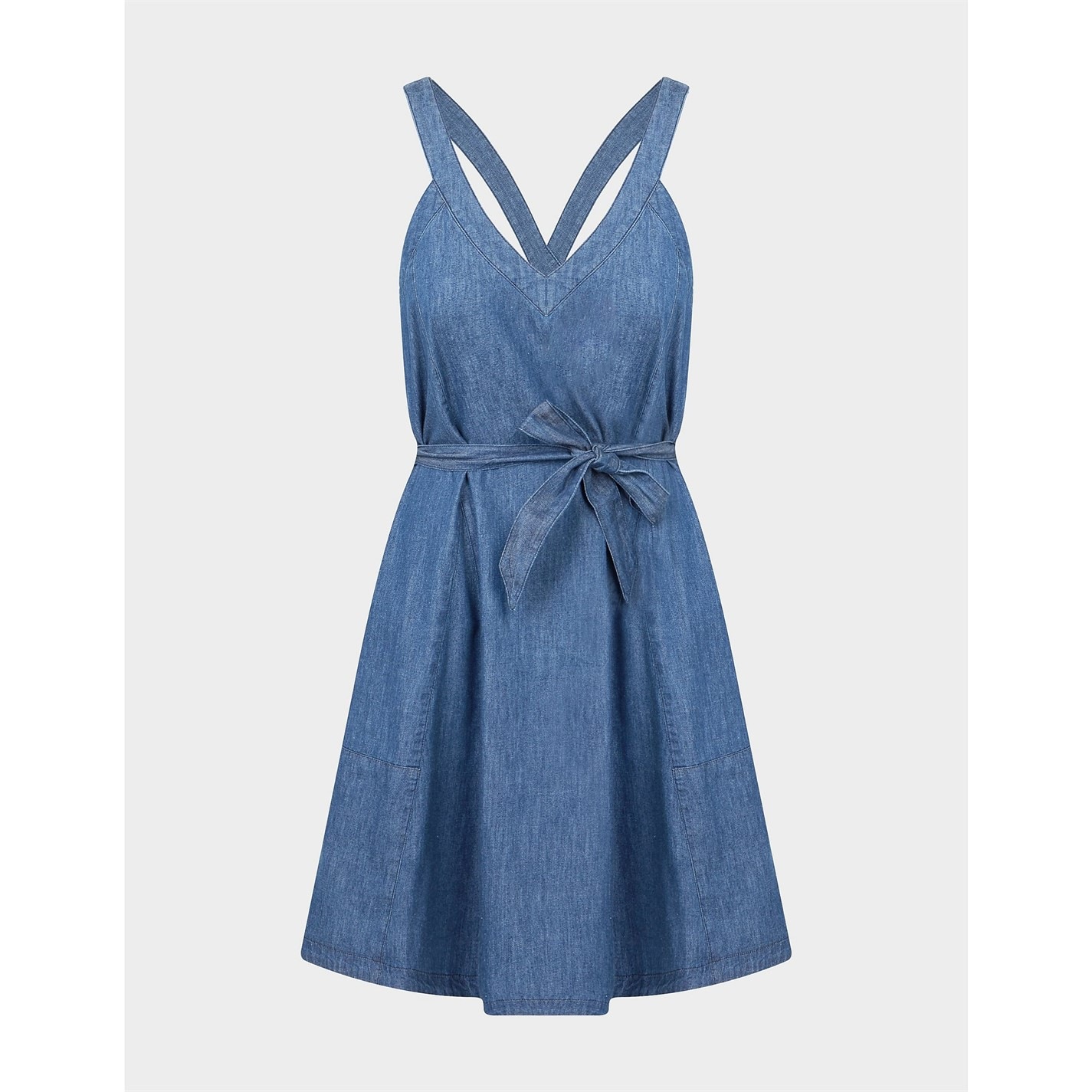 Armani Belt Flare Denim Dress Denim FRASERS