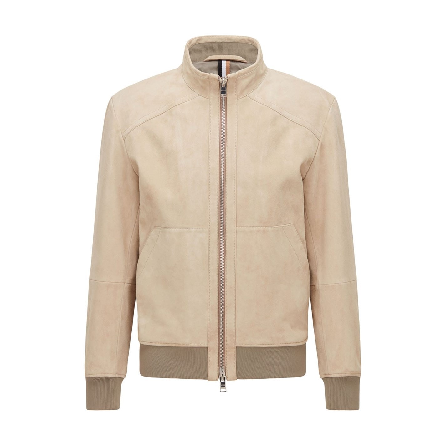Beige Suede Bomber Jacket Mens Boss Mika Suede Bomber Jacket Beige