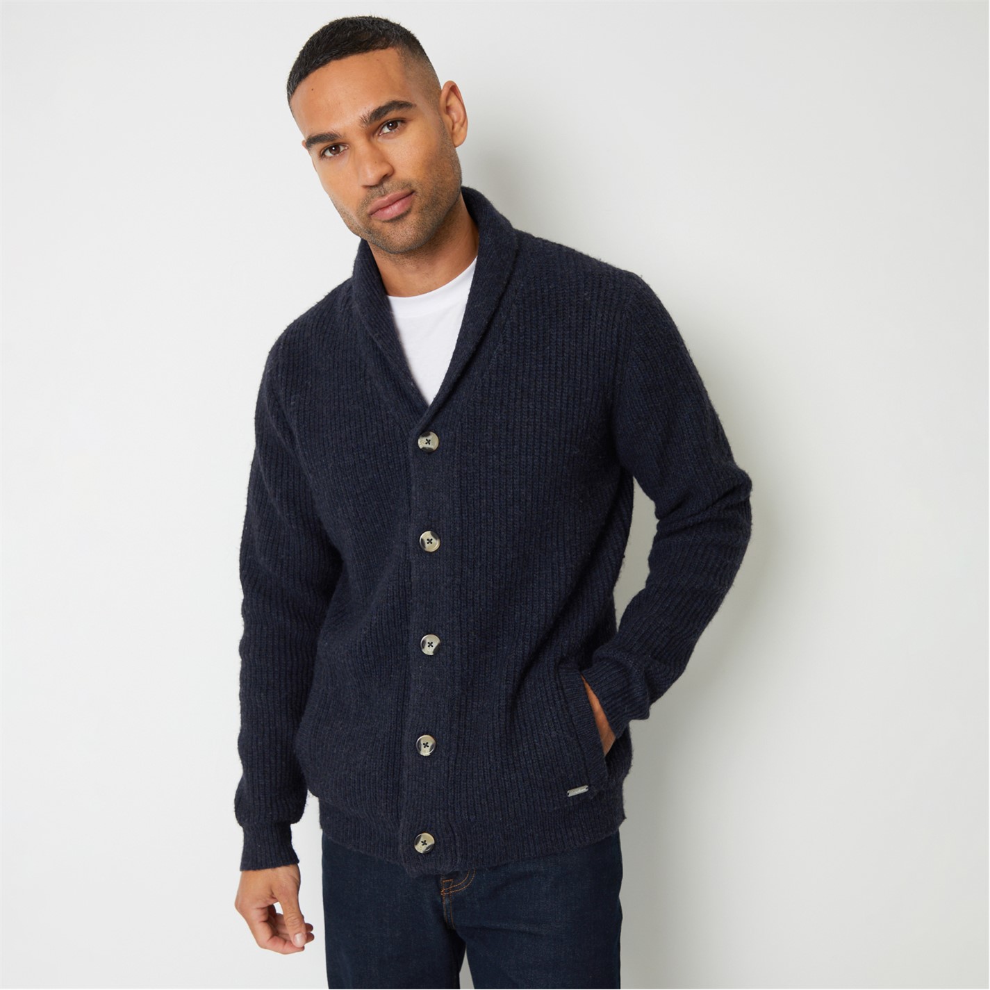 threadbare shawl collar cardigan