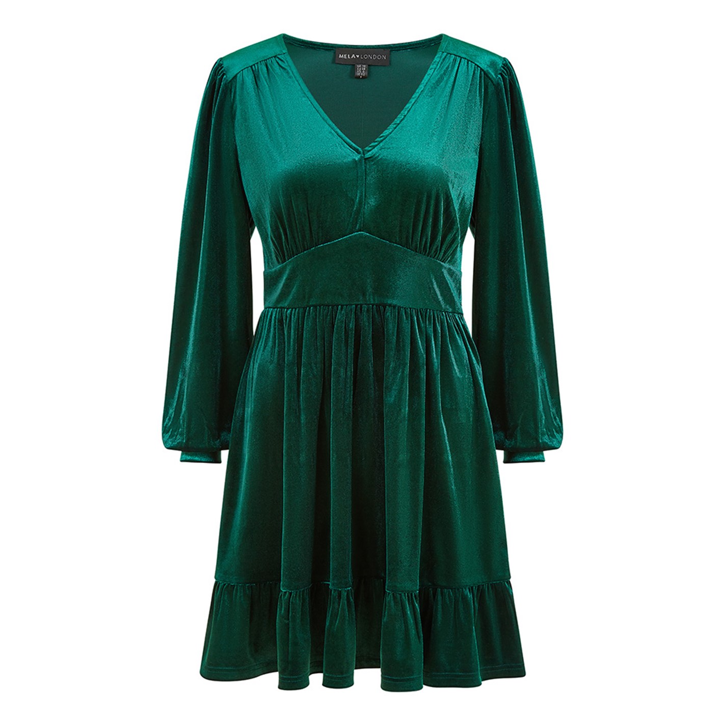 green emerald velvet dress Elowyn Linen Blend Skater Dress