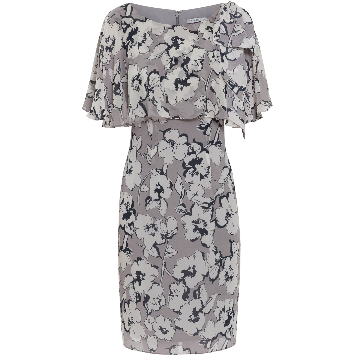 Gina Bacconi Blue Asymmetrical Chiffon Dress SBZ5747 main image 1