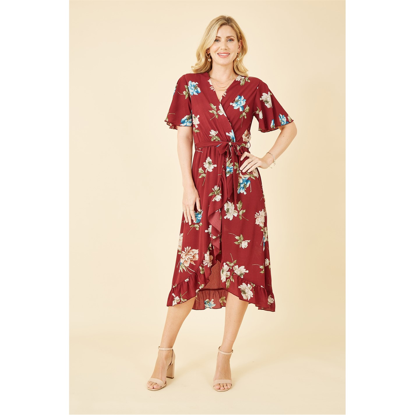 strapless open back dress Matilda Summer Floral Wrap Dress