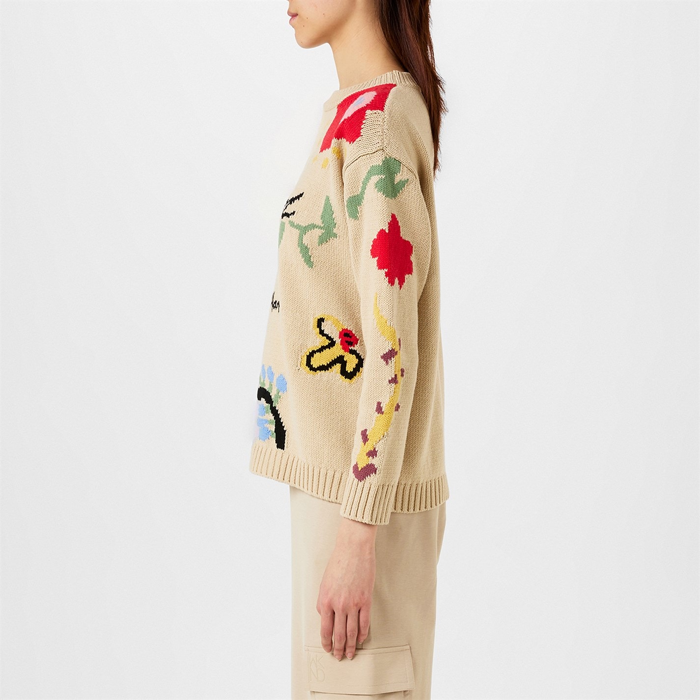 Max Mara Weekend Long Sleeved Inlay Sweater White 001 FRASERS