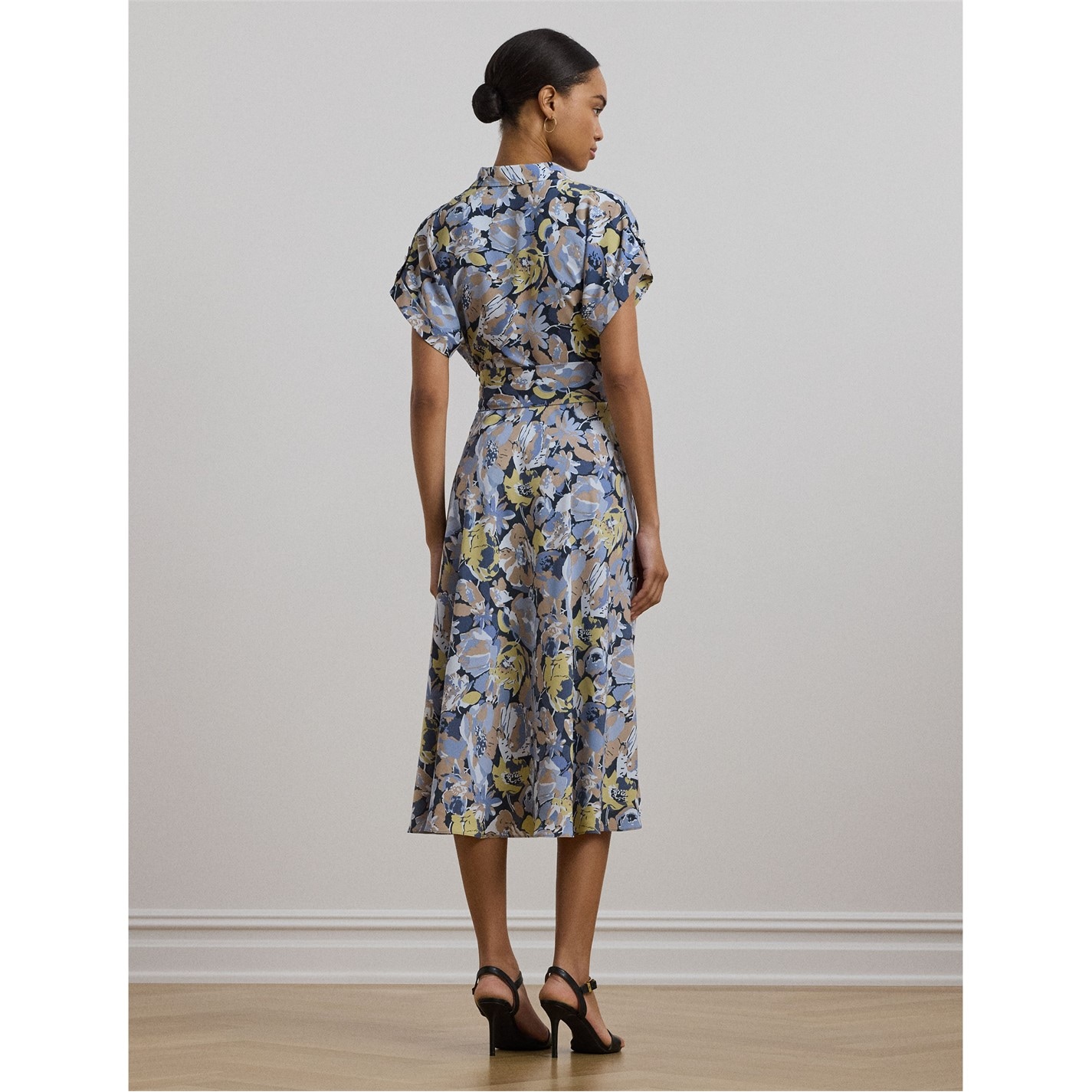 Ralph Lauren Womens Floral Crepe Dress Blue Size 12 main image 0
