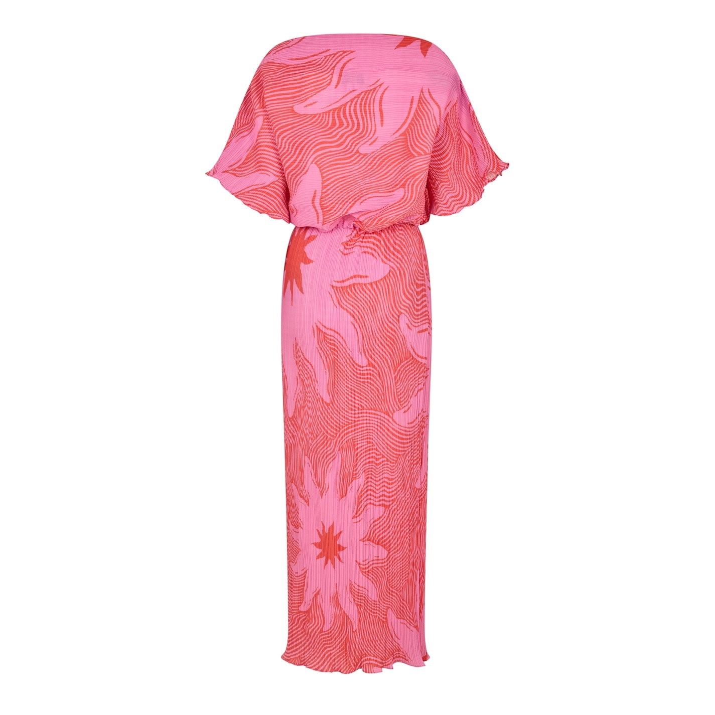 slim fit dress slacks Raise A Toast Satin Plisse Halter Maxi Dress in Fuchsia main image 1