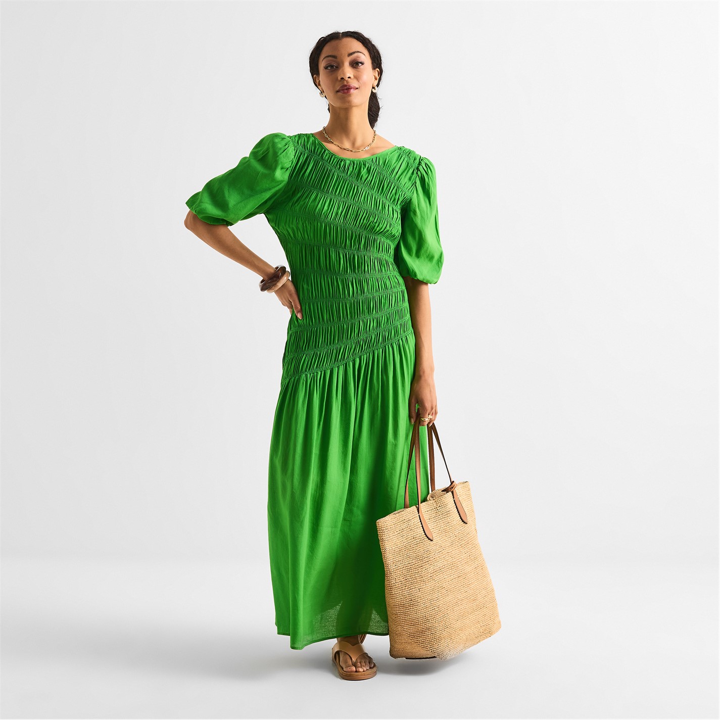 Never Fully Dressed | Women's Nara Long Maxi Dress | Green | FRASERS Ireland