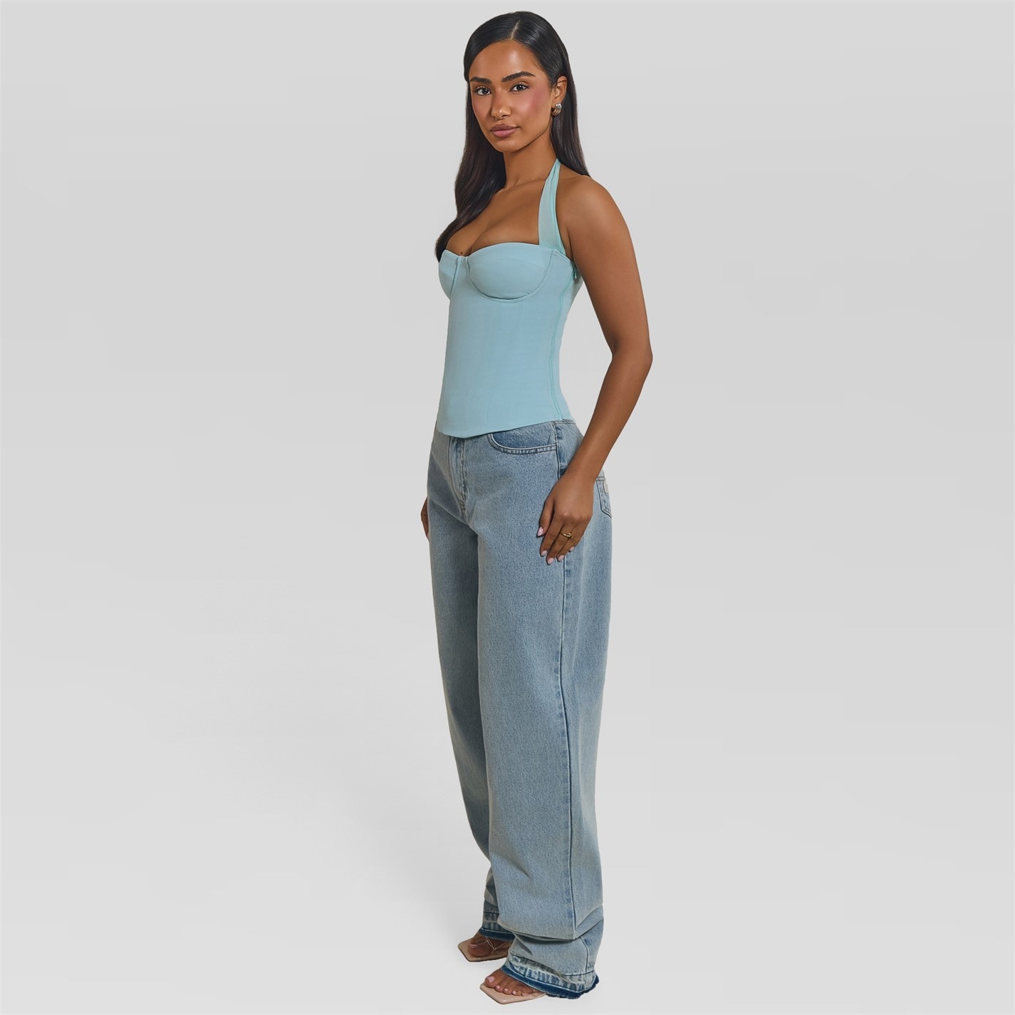 Mars The Label | Women's Zadie Corset Top | Baby Blue | FRASERS