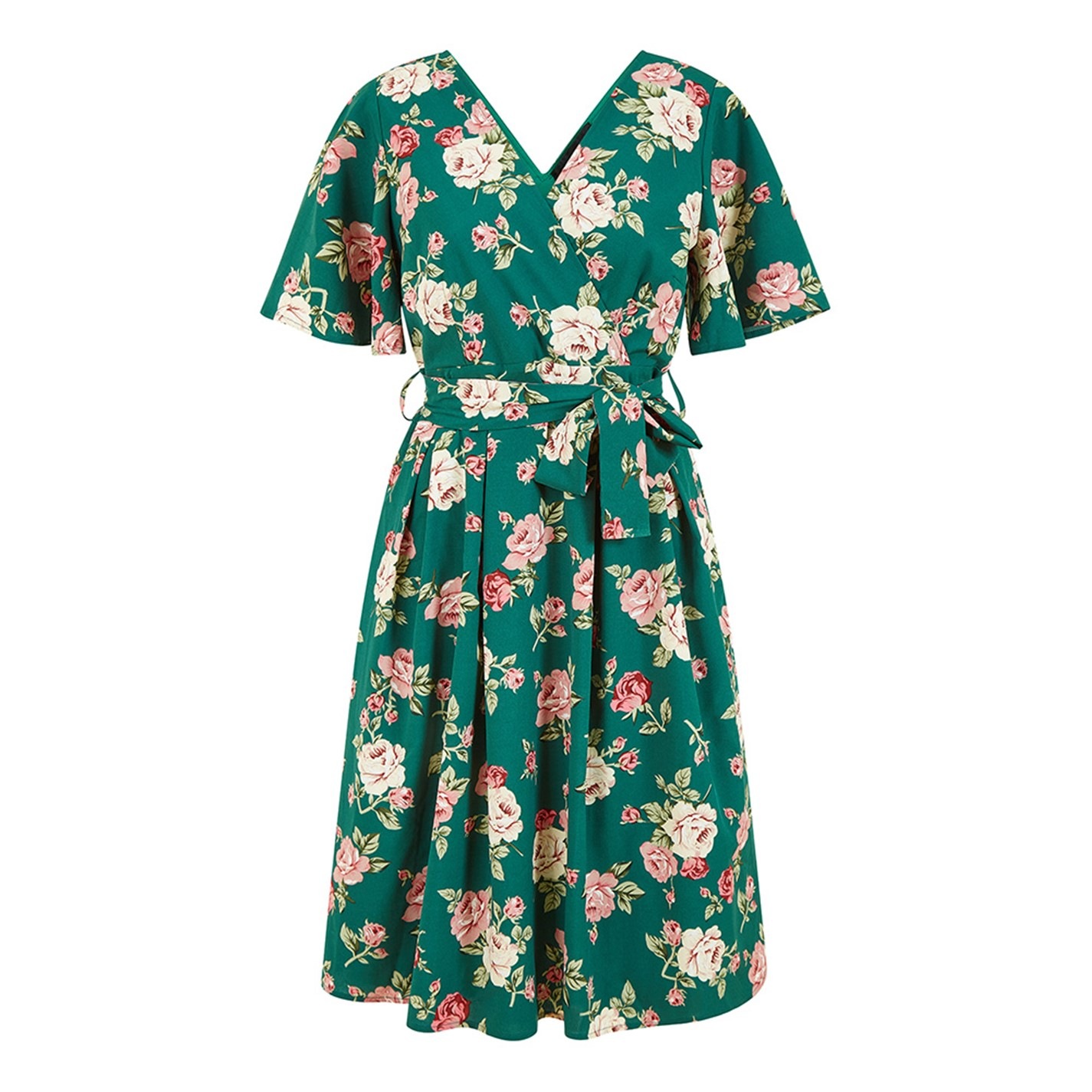 green shift dress for wedding Sparkling Beauty Lace-Up Floral Sequin Skater Dress