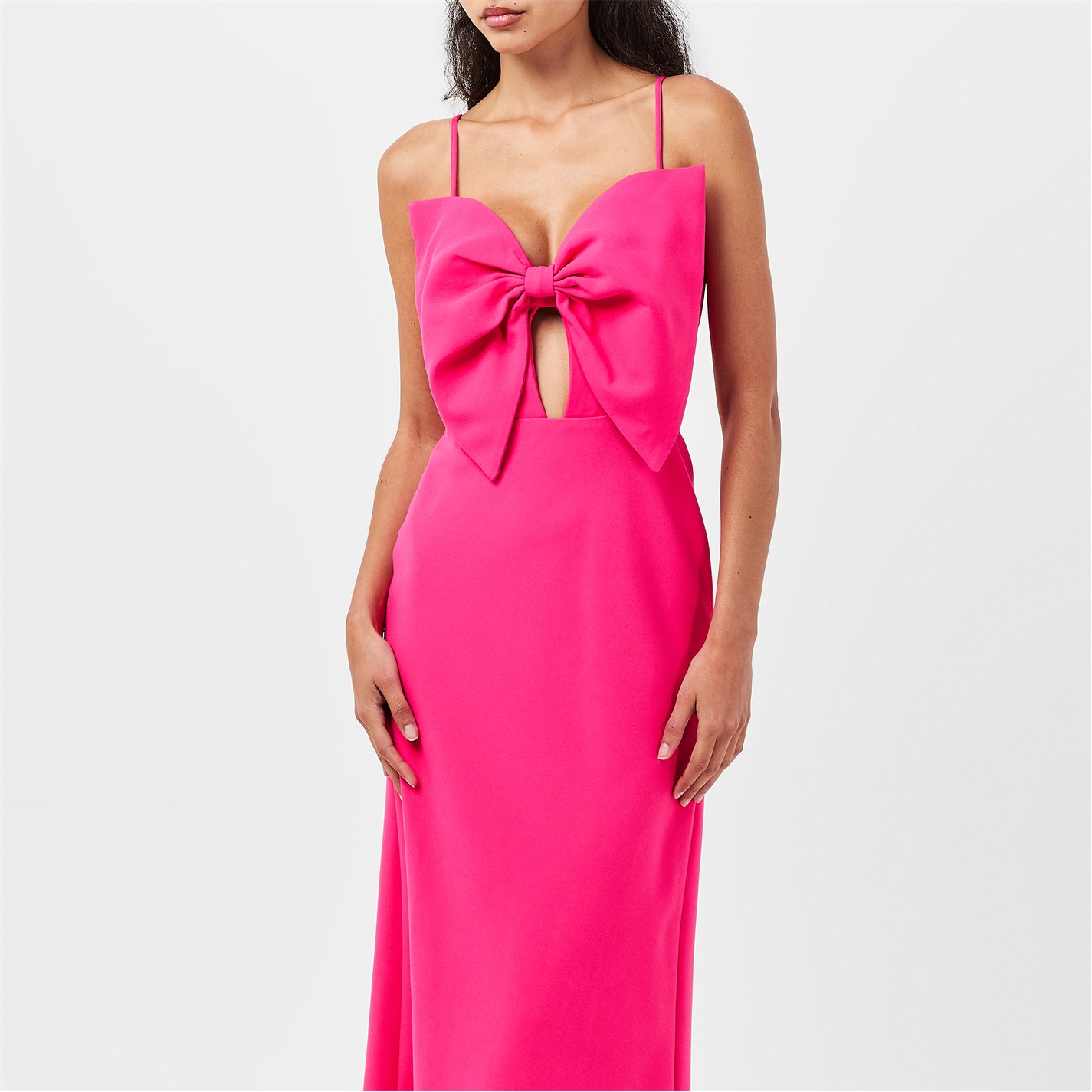 strapless open back dress BARDOT HOT PINK PIN UP DRESS