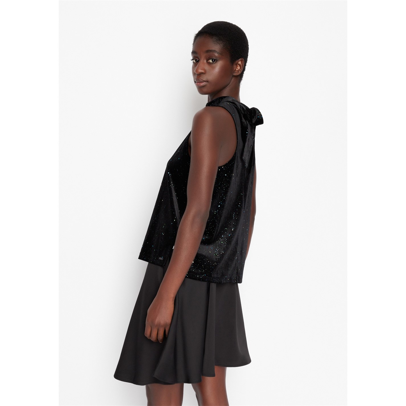 Adorne Evren Sleeveless Top in Black