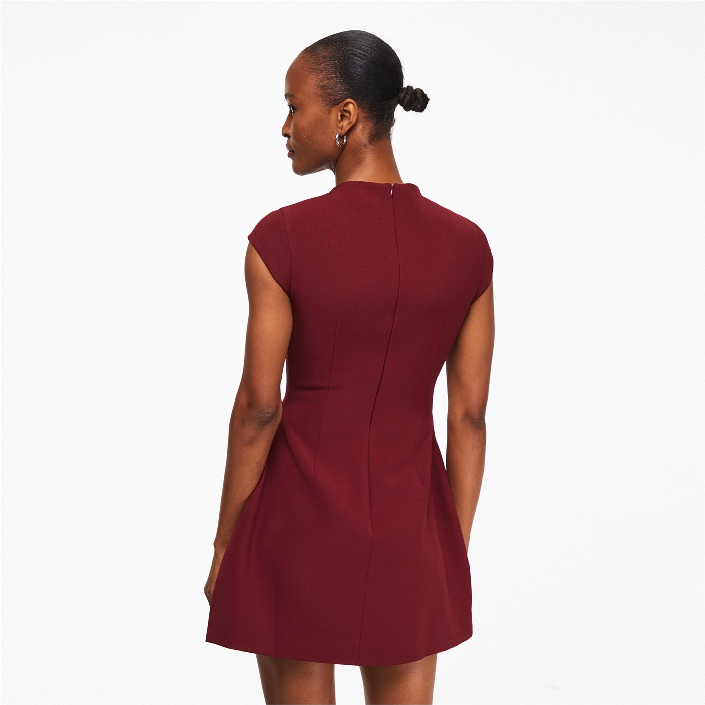 black strapless a line mini dress Santina