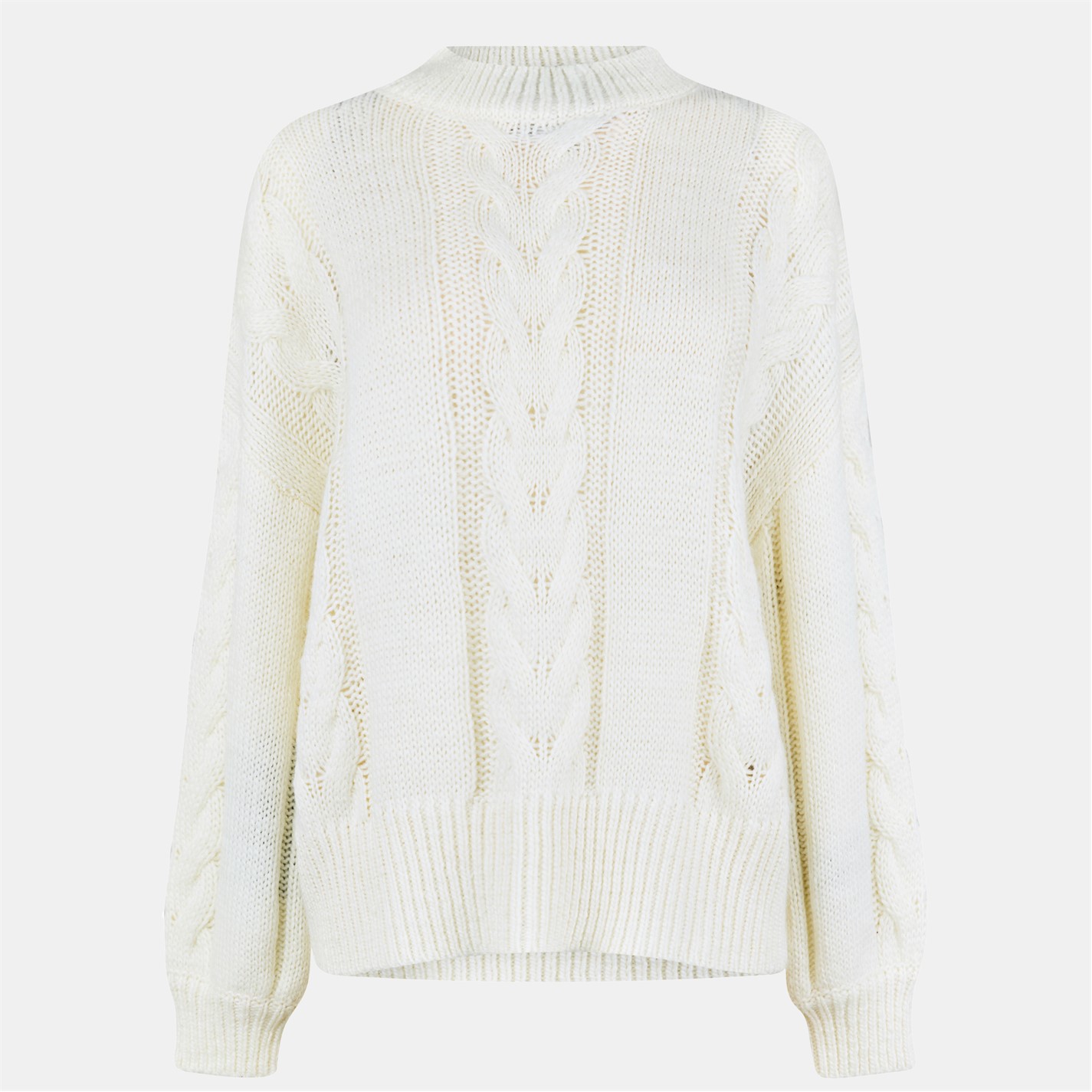 Jack Wills Oversized Cable Knit Jumper Vintage White FRASERS