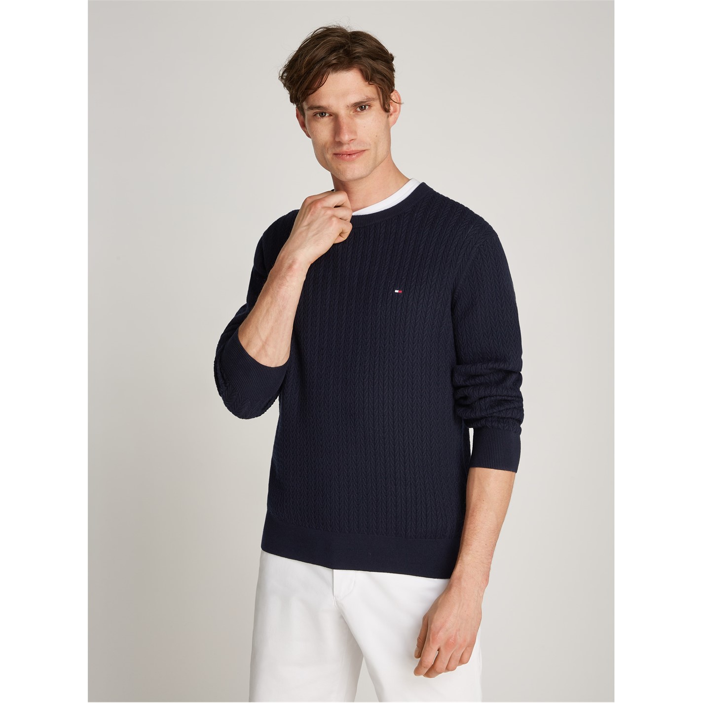 Tommy Hilfiger | HERRINGBONE STRUCTURE C NK | Jumpers | FRASERS