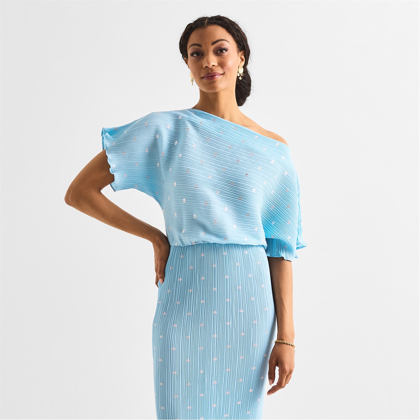 ice blue plisse tilly dress Never Fully Dressed Ice Blue Tilly Off the Shoulder Dress  Ruby 67 Boutique