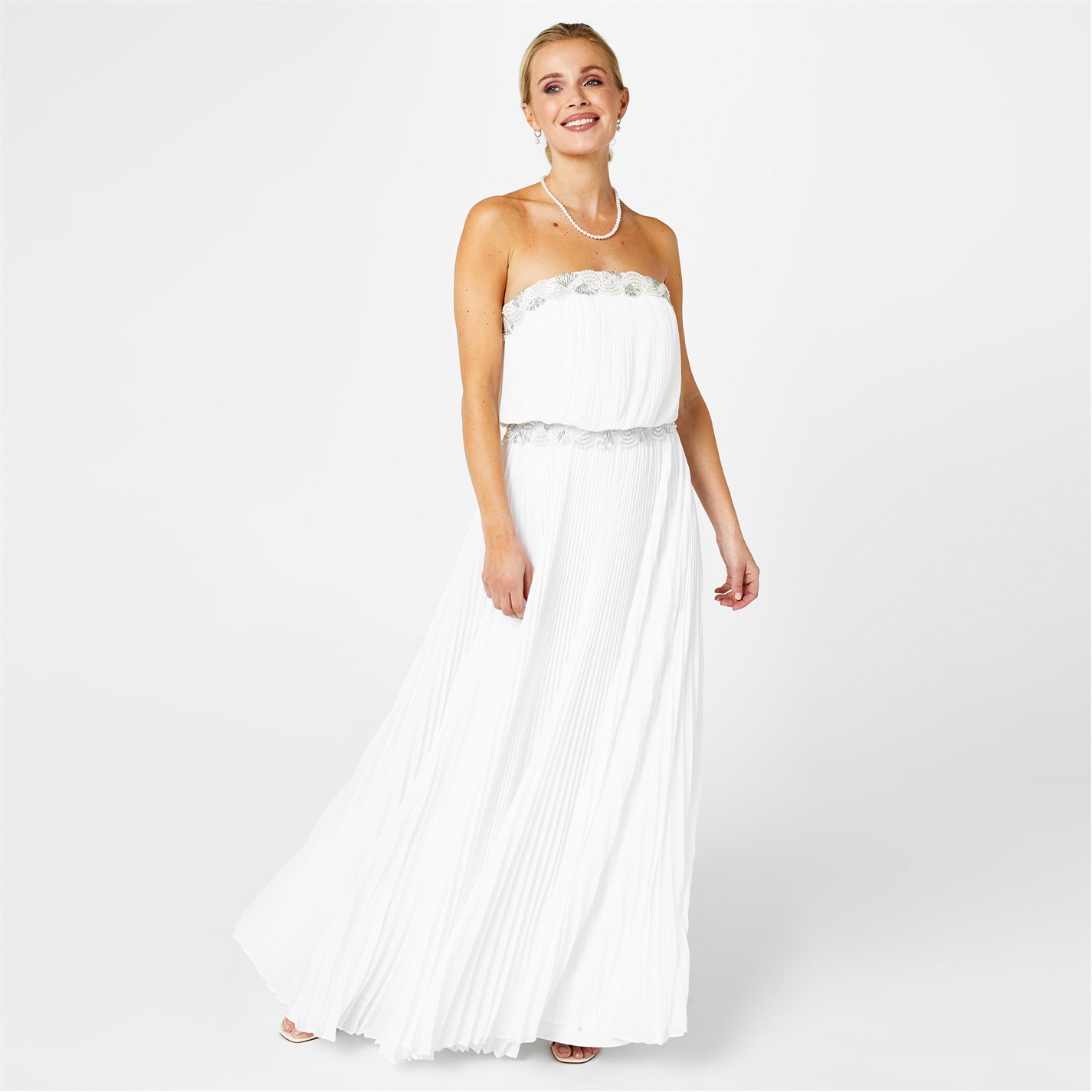 Biba Biba Pleated Wedding Dress White FRASERS