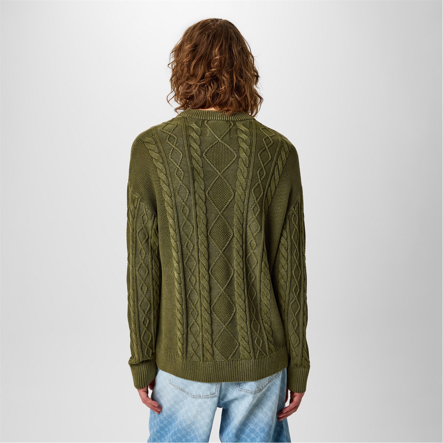 Jack Wills Acid Wash Cable Knit Jumper Leaf FRASERS Ireland