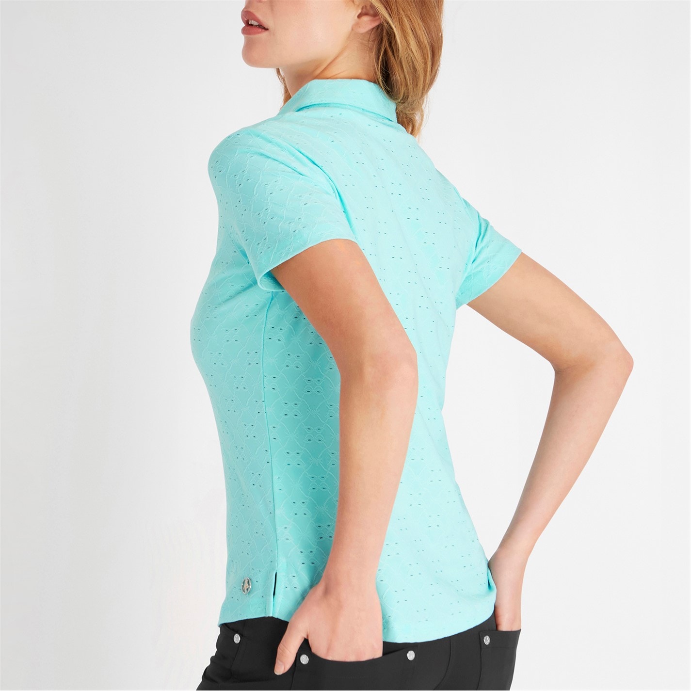 Calvin Klein Golf Short-Sleeve Performance Polo Shirt Aqua