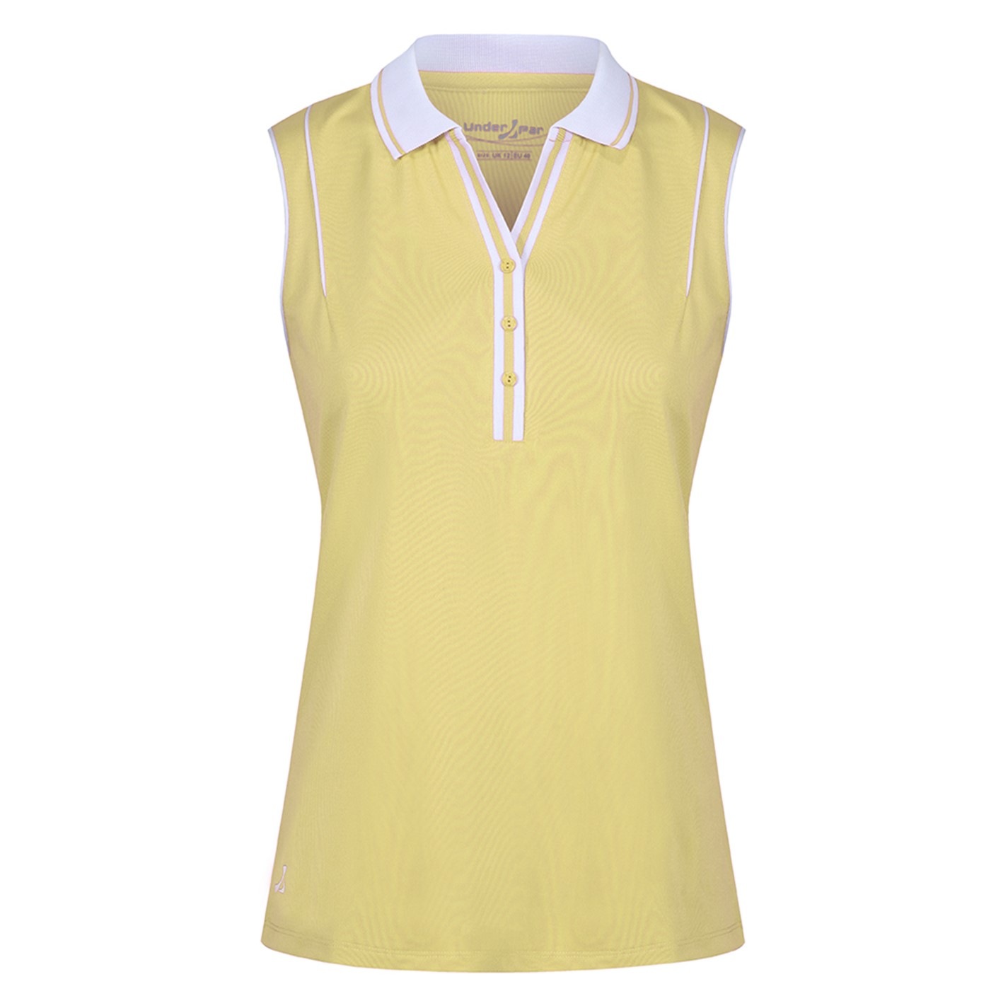 Under Par Sleeveless Golf Polo Ladies Lemon/White FRASERS