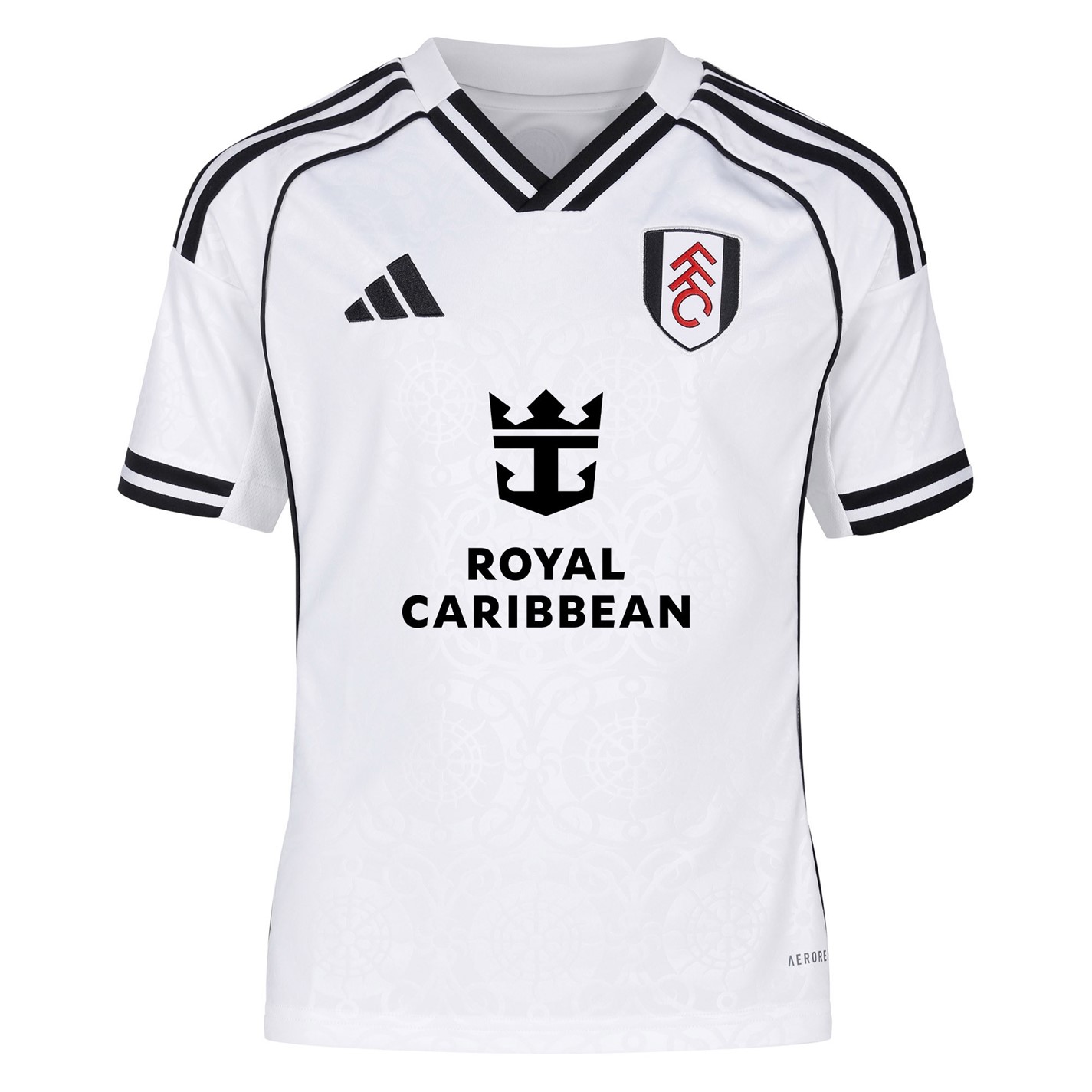 adidas Fulham Home Shirt 2025 2026 Juniors White/Black