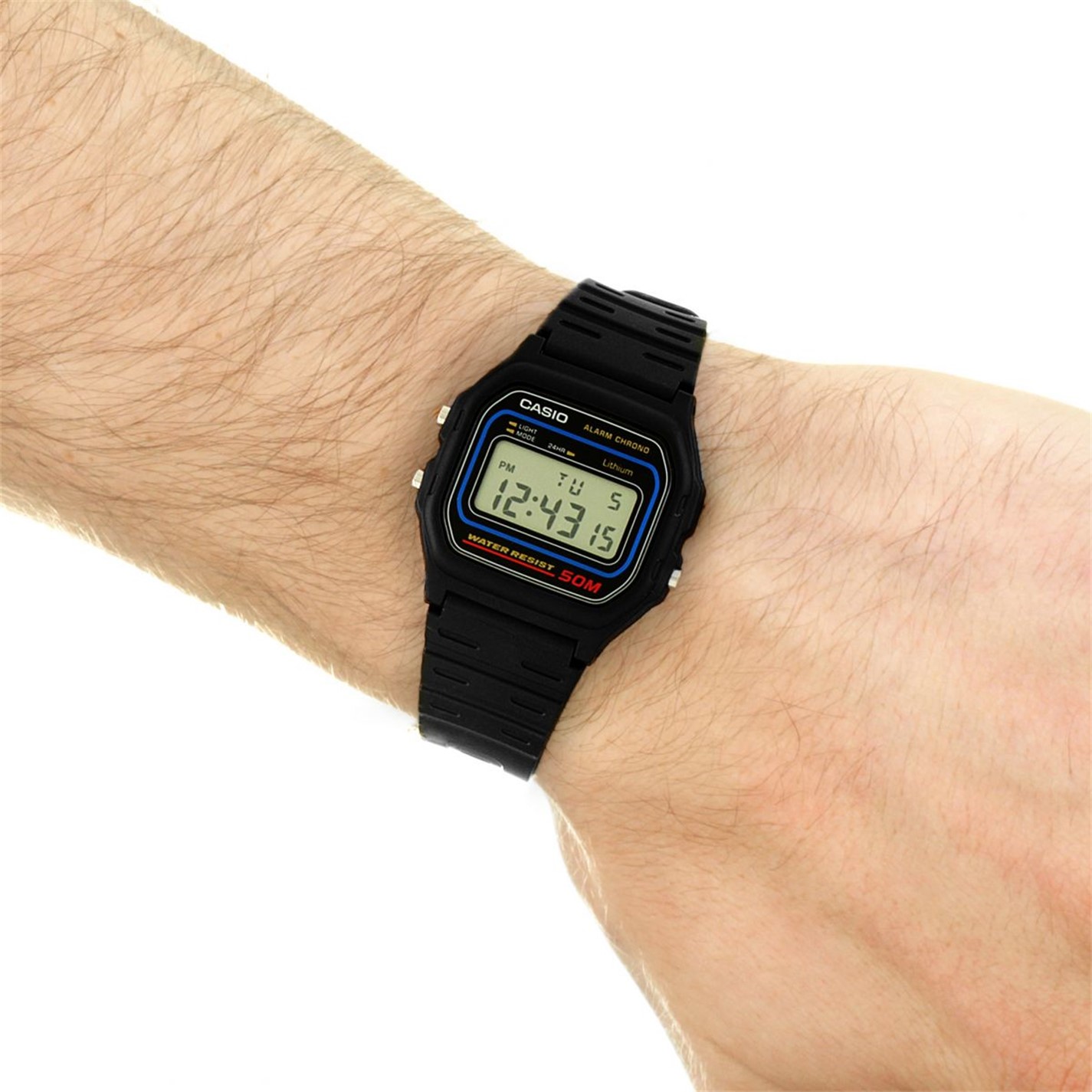 Casio Mens Casio Retro Alarm Chrono Watch W591VQES Black House