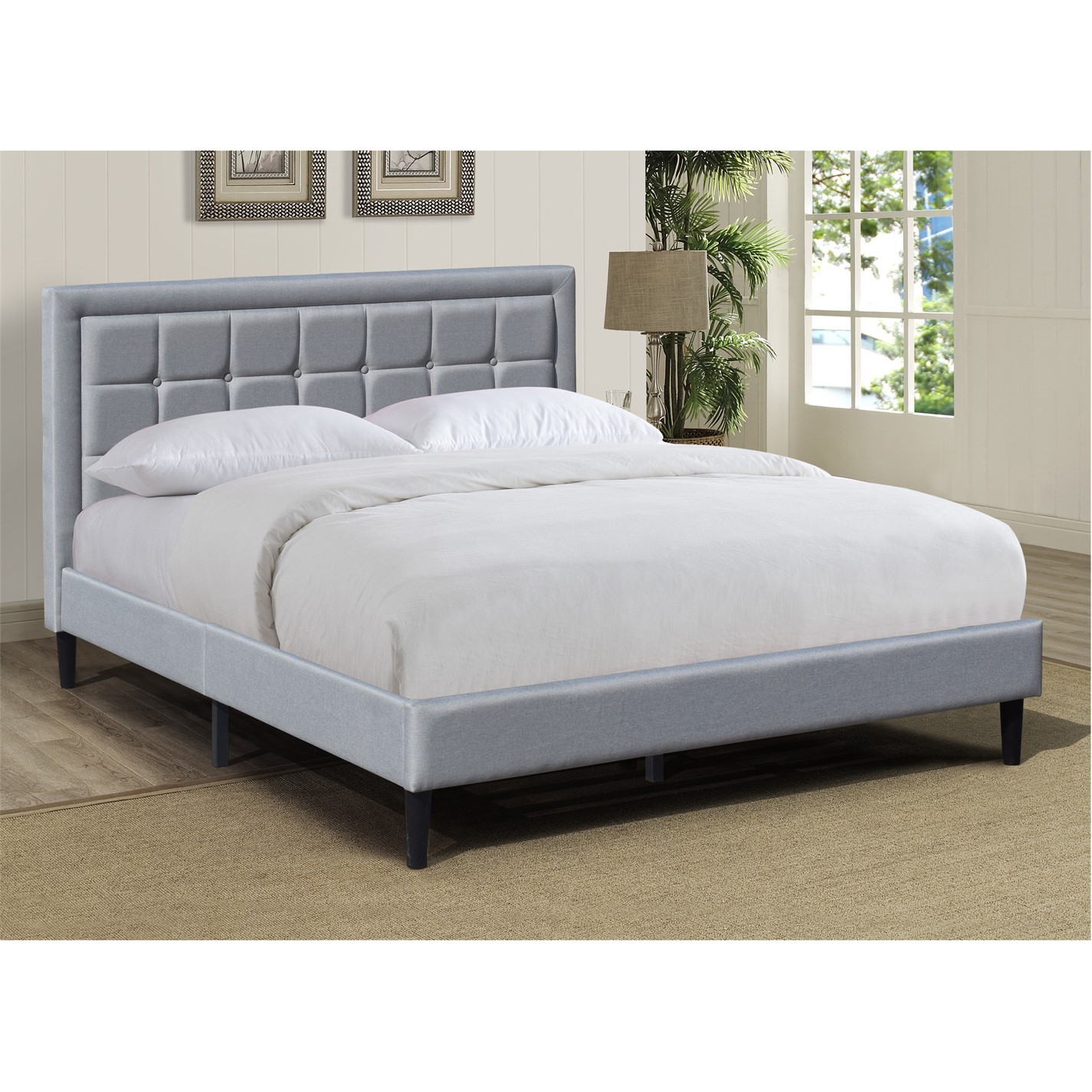 Comfy Living Fabric Bed with Buttoned Headbaord Beds House of Fraser