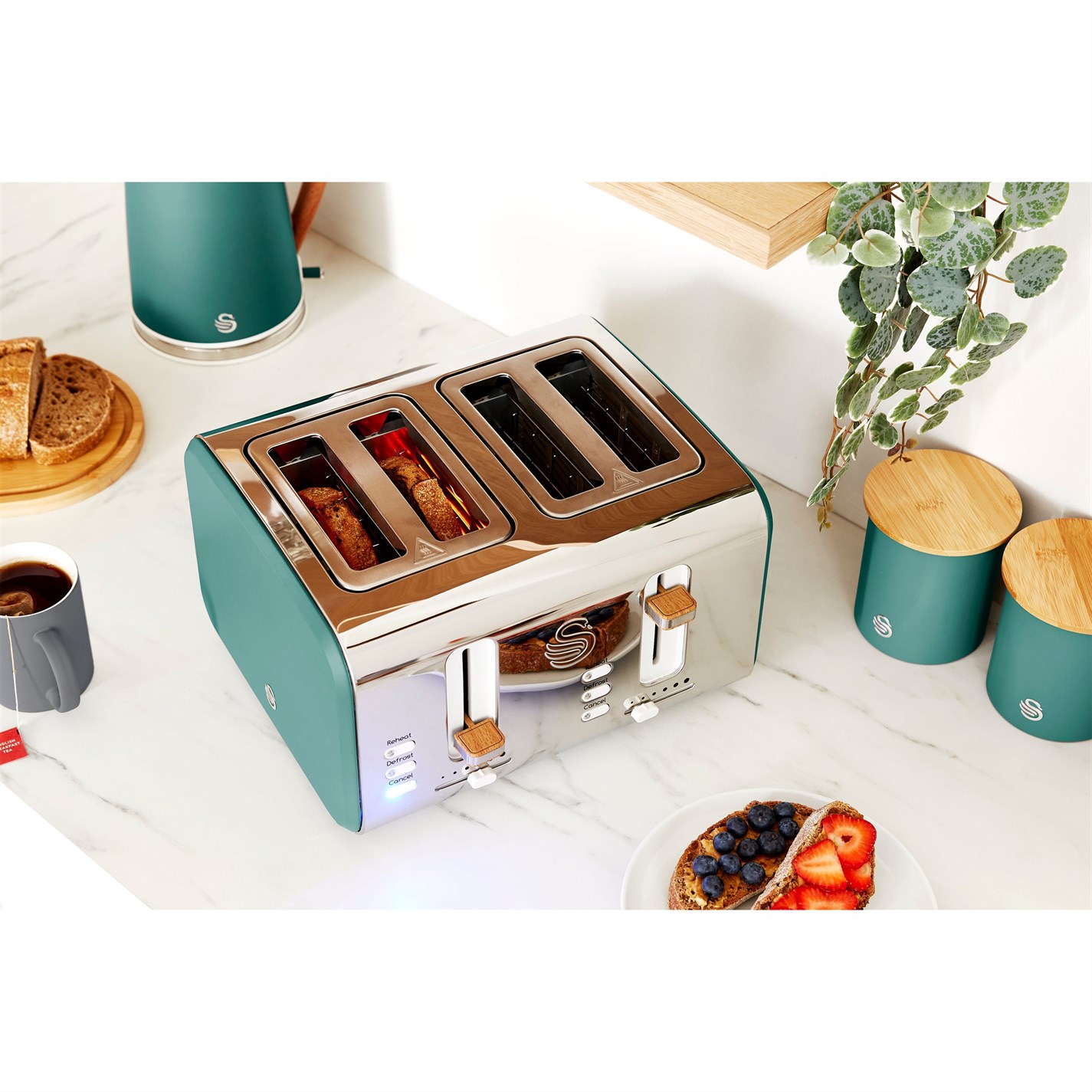 Swan Nordic Kettle And Slice Toaster Swan Nordic Blue Litre