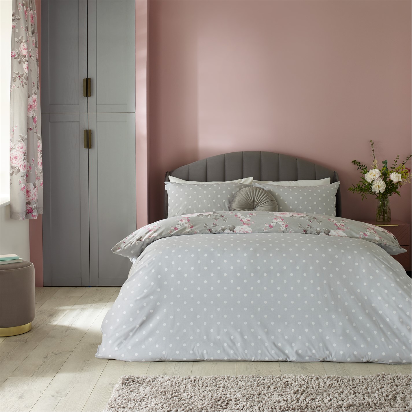 Catherine Lansfield Canterbury Check – Set Copripiumino Rosso In Cotone 100% (240x260) Con Federe - 3