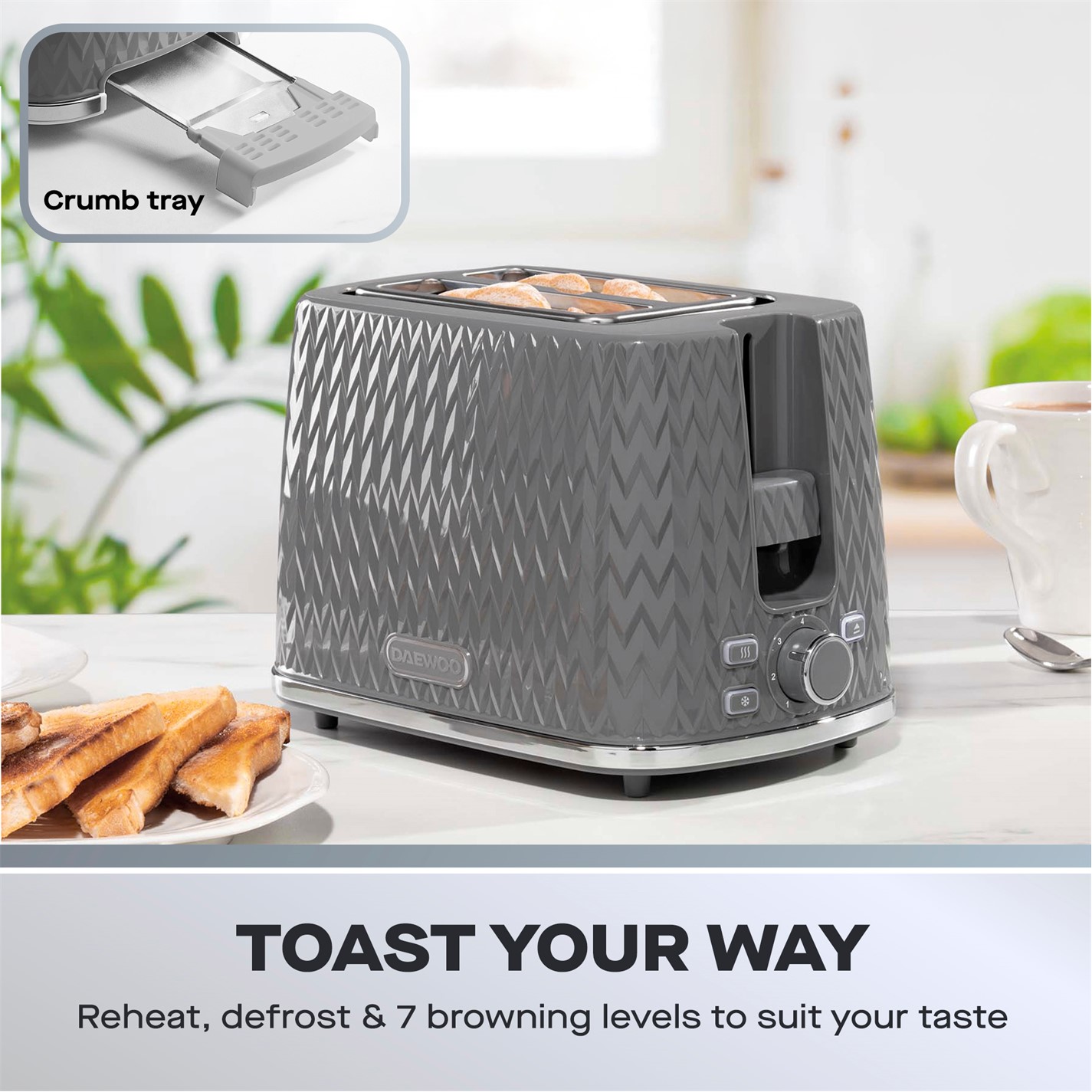 Argyle Daewoo Grey Kettle And Toaster Set Daewoo Electricals