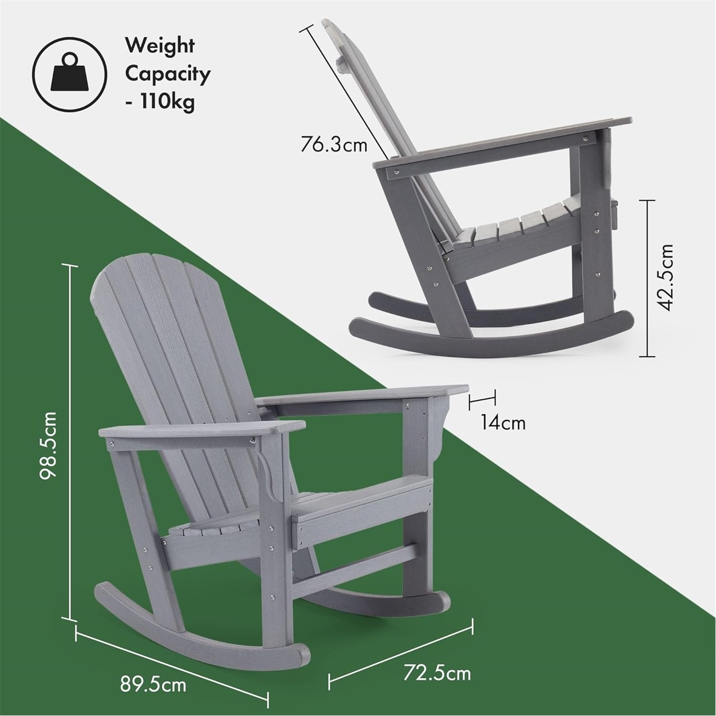 vonhaus folding adirondack chair