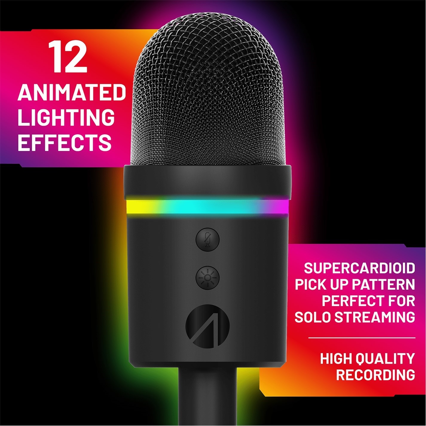 Stealth Light Up USB Streaming Microphone Merchandise