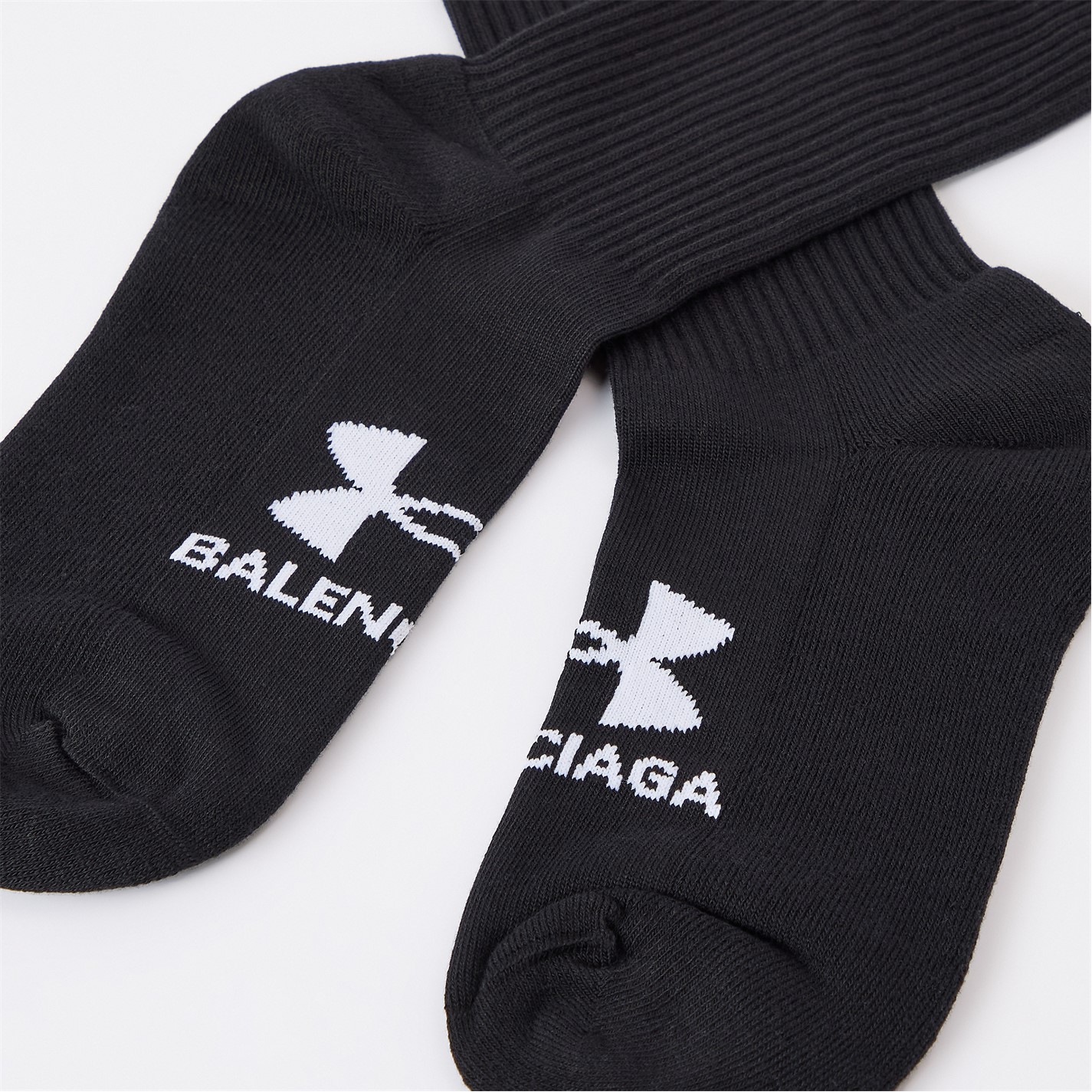BALENCIAGA Men's Under Armour Crew Socks Black/White FRASERS