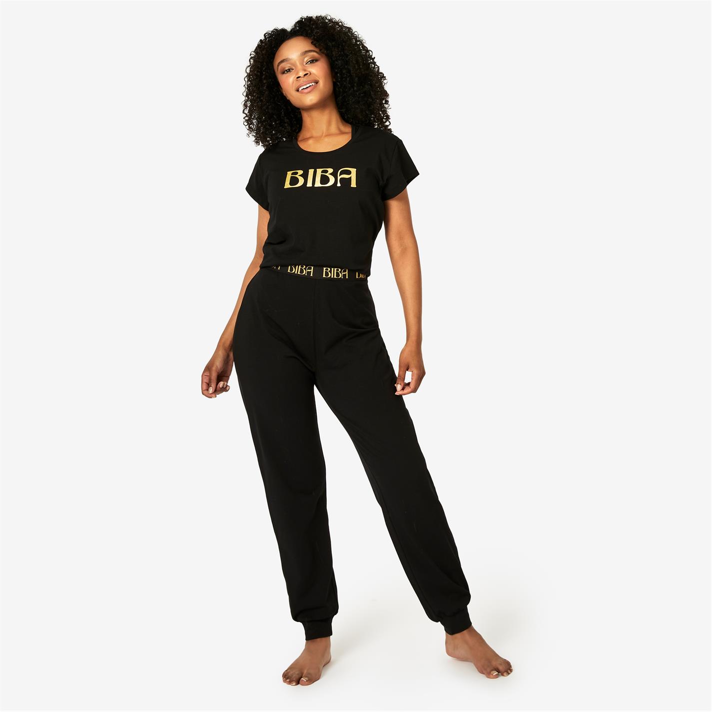 Biba Biba Soft Cotton Branded Joggers Black FRASERS