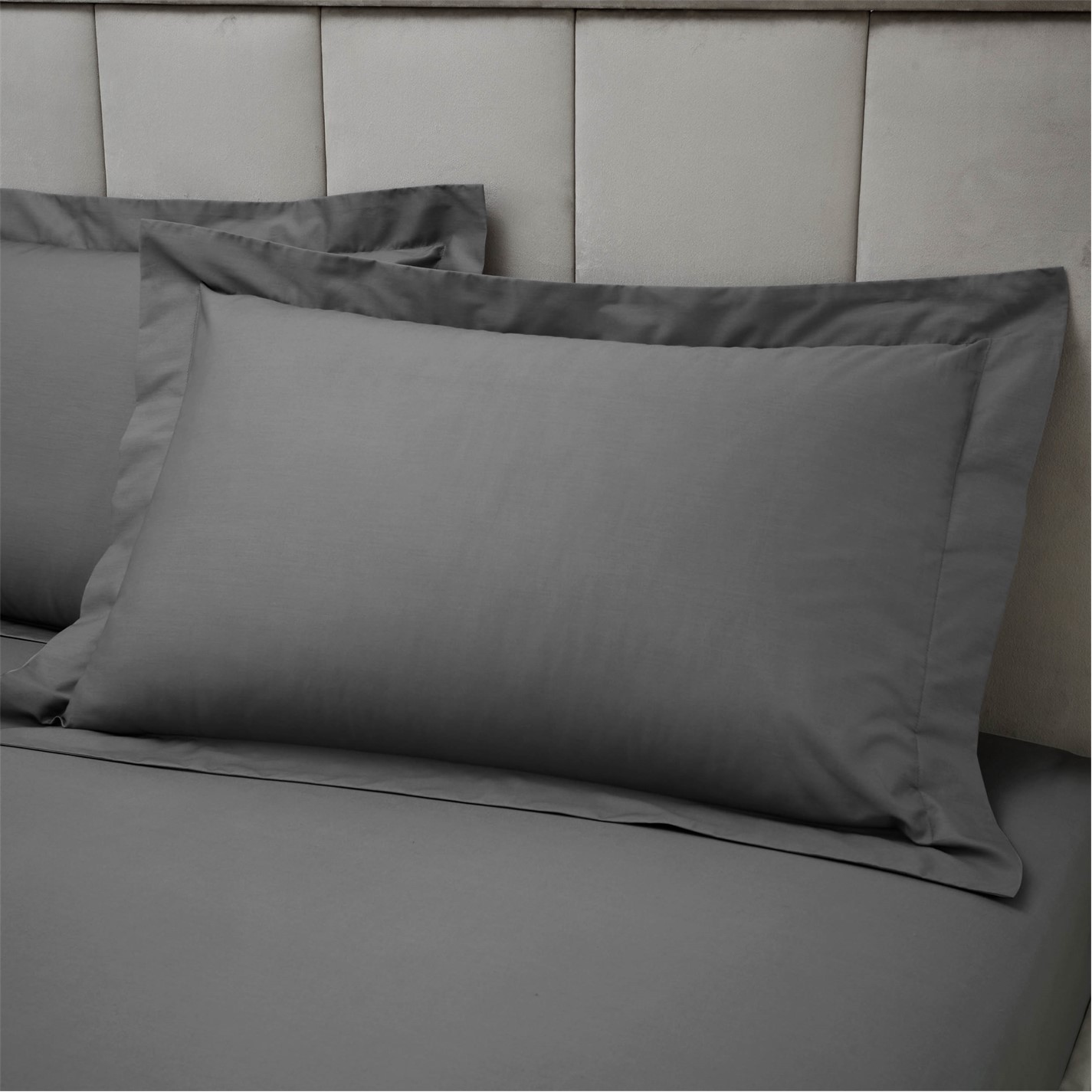 HOMESCAPES Federa In Cotone Biologico Oxford 48x74 Cm – 400 TC, Raso, Ipoallergenica, Chiusura A Busta, Bianco