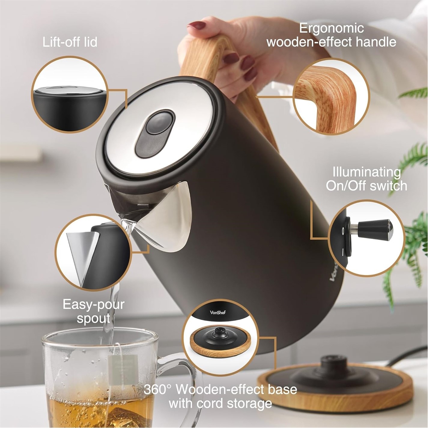 Tea Kettle Vonshef Kettle Reviews Vonshef Glass Kettle Electric