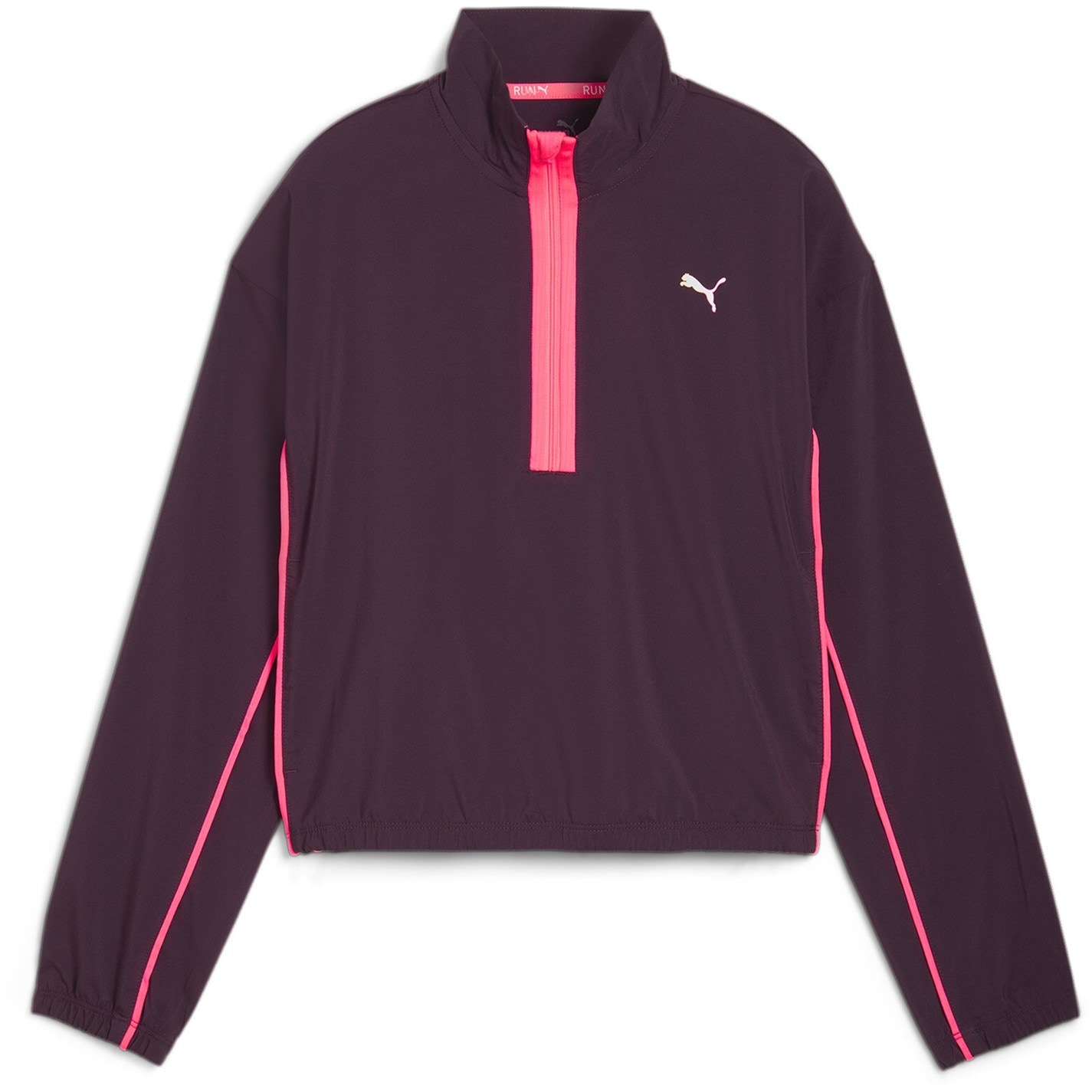 Pink Fashionable Womens Fleece Puma Run For Her Fashion Woven Half