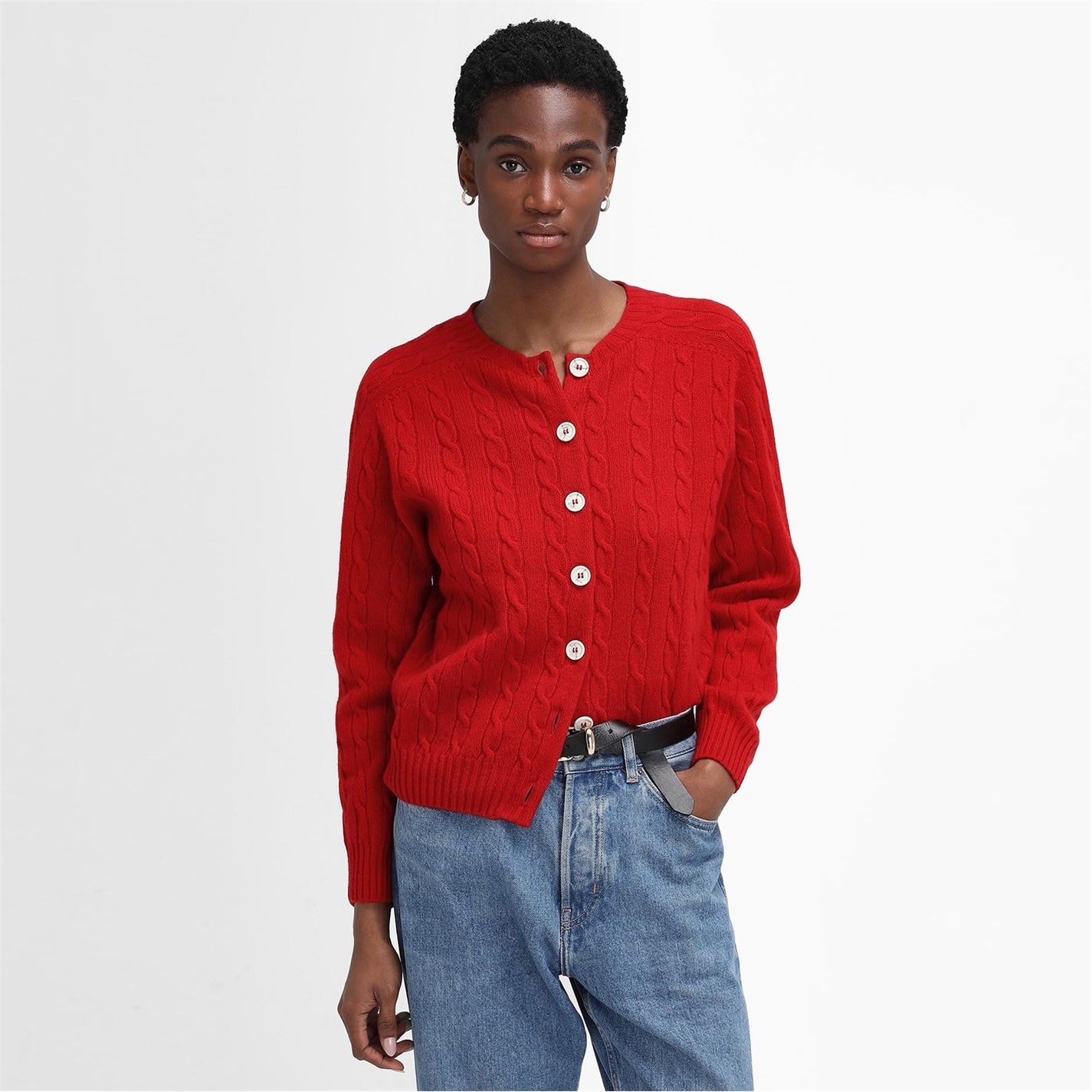 Barbour | The Edit by Alexa Gail Cardigan | Ruby Red | FRASERS Ireland