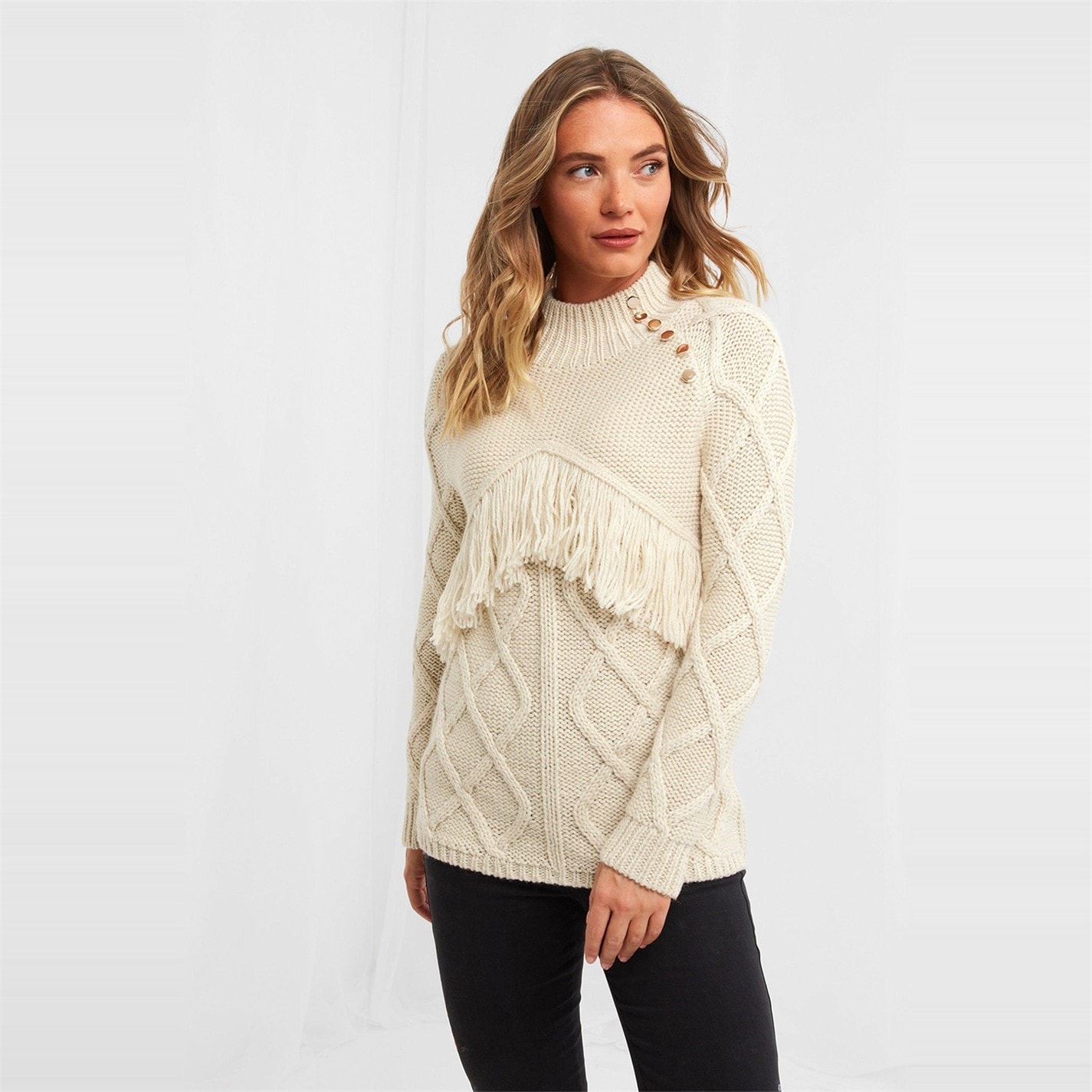 Joe Browns Fringe Knitted Jumper Cream House of Fraser