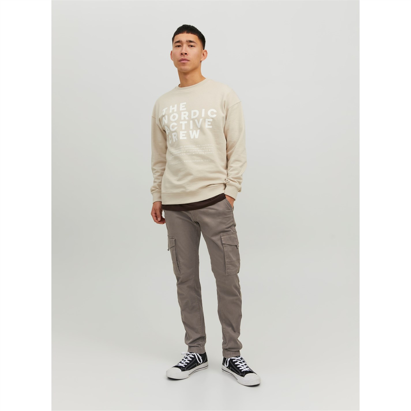 Jack and Jones Slim Stretch Cuffed Cargo Pants Cargo Trousers FRASERS