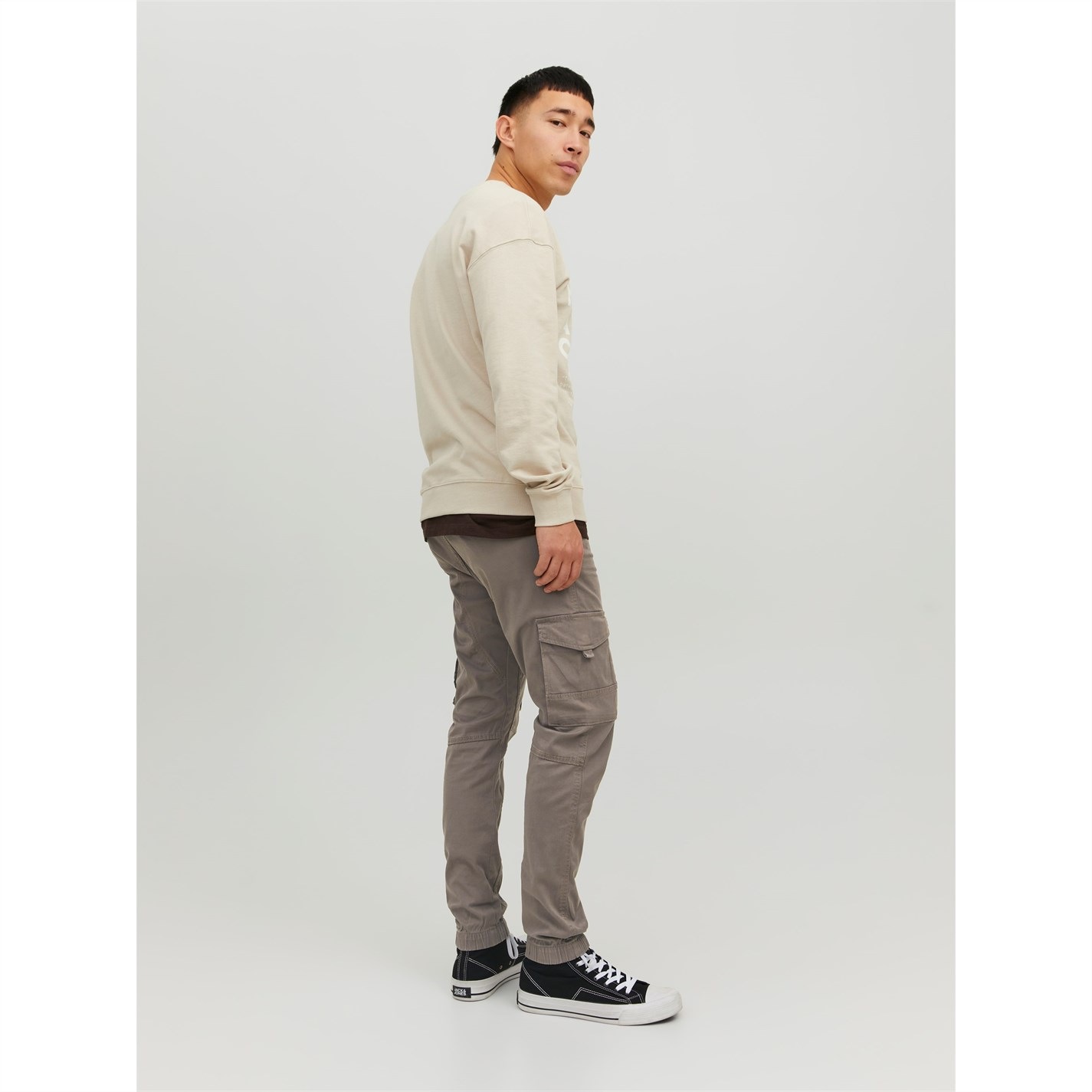Jack and Jones Slim Stretch Cuffed Cargo Pants Cargo Trousers FRASERS