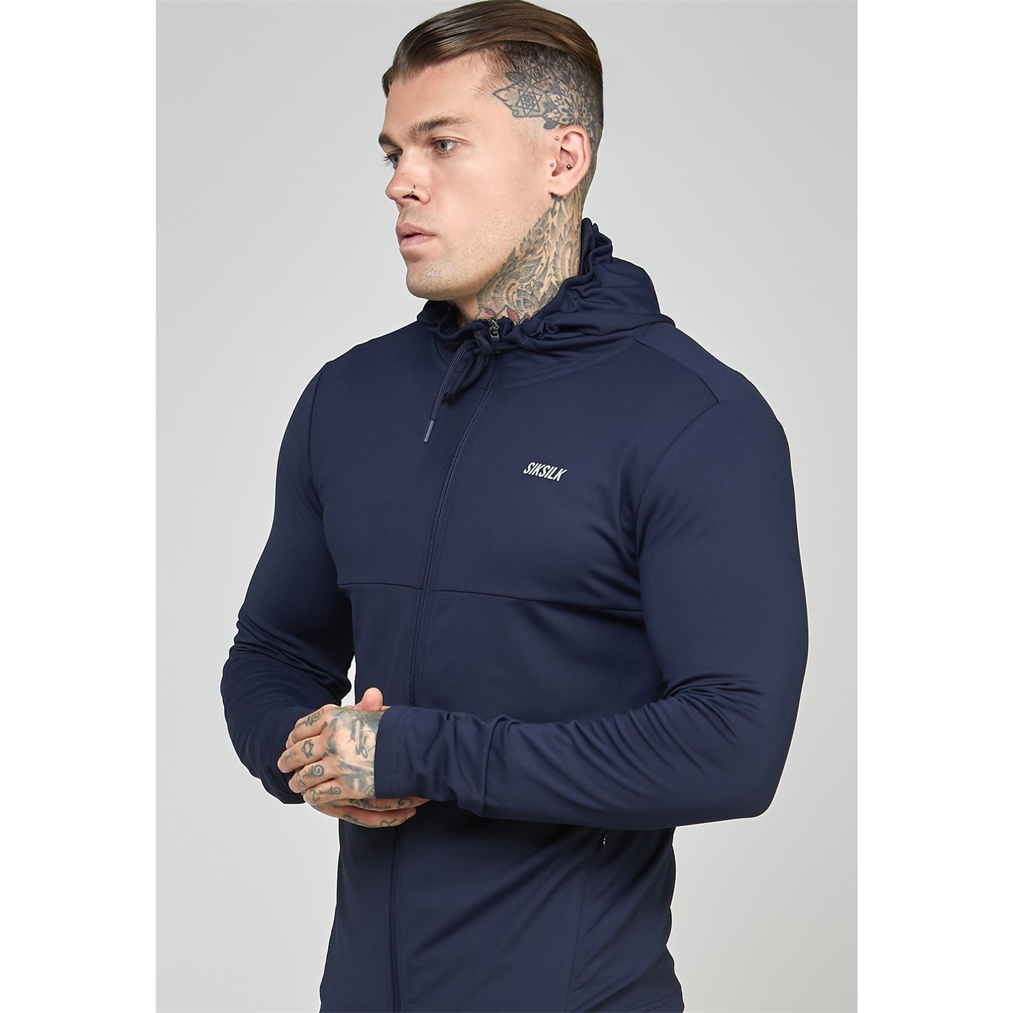 SikSilk Zip Hoodie Navy FRASERS Ireland