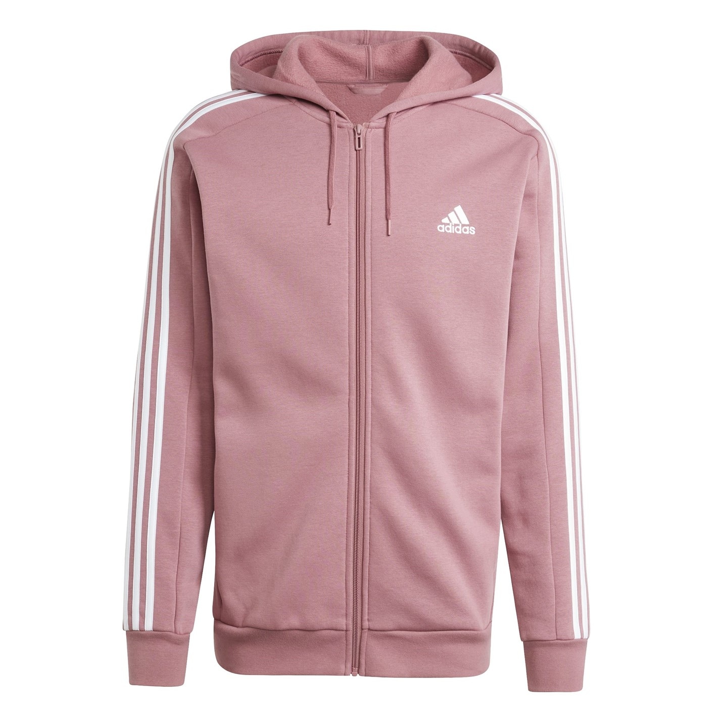 adidas Essentials Fleece 3-Stripes Full-Zip Hoodie Mens Zip