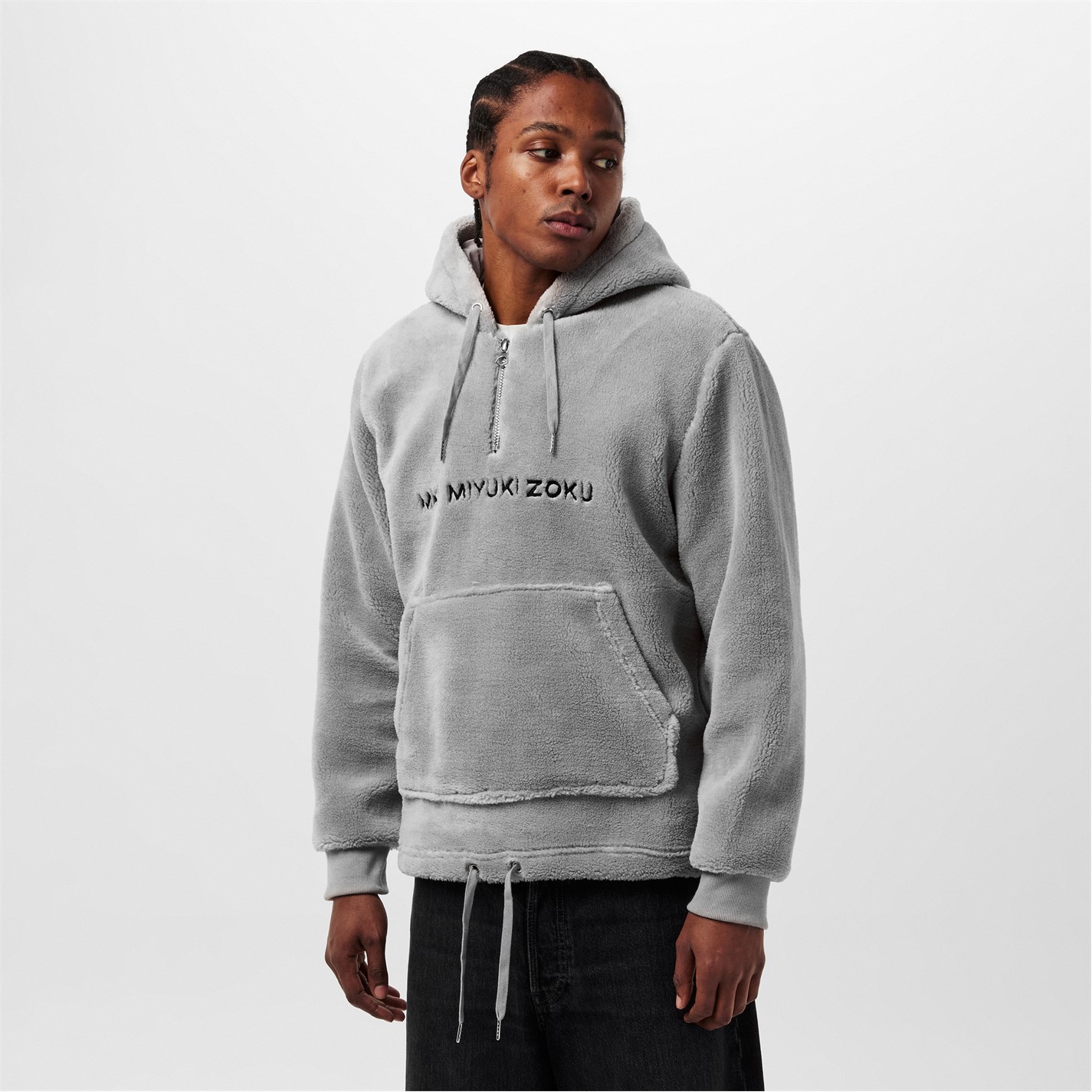 Hoodie Homme Mki Miyuki Zoku - Gris - Logo - Taille XL - Pullover Coton - Occasion