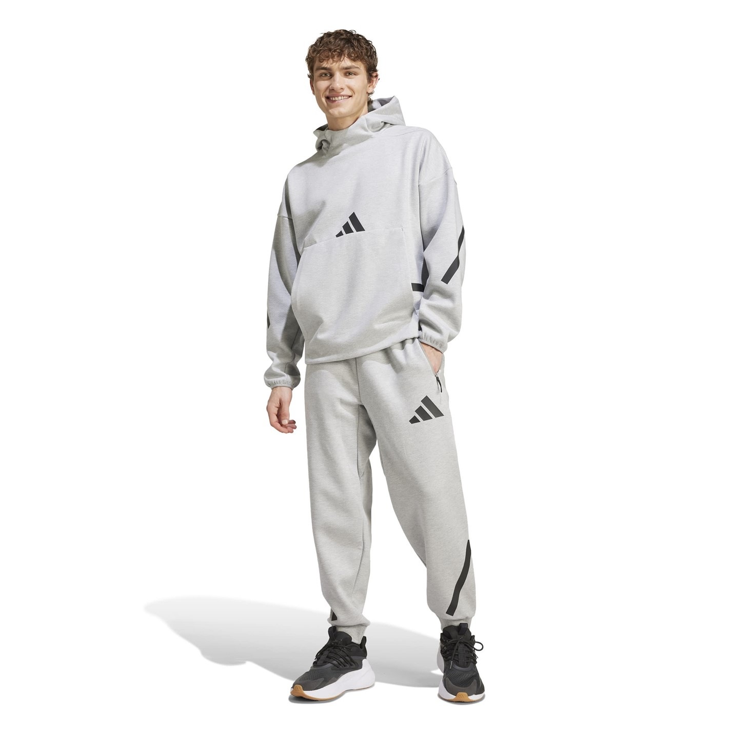 adidas Hoodie Mens Grey Heather FRASERS Ireland